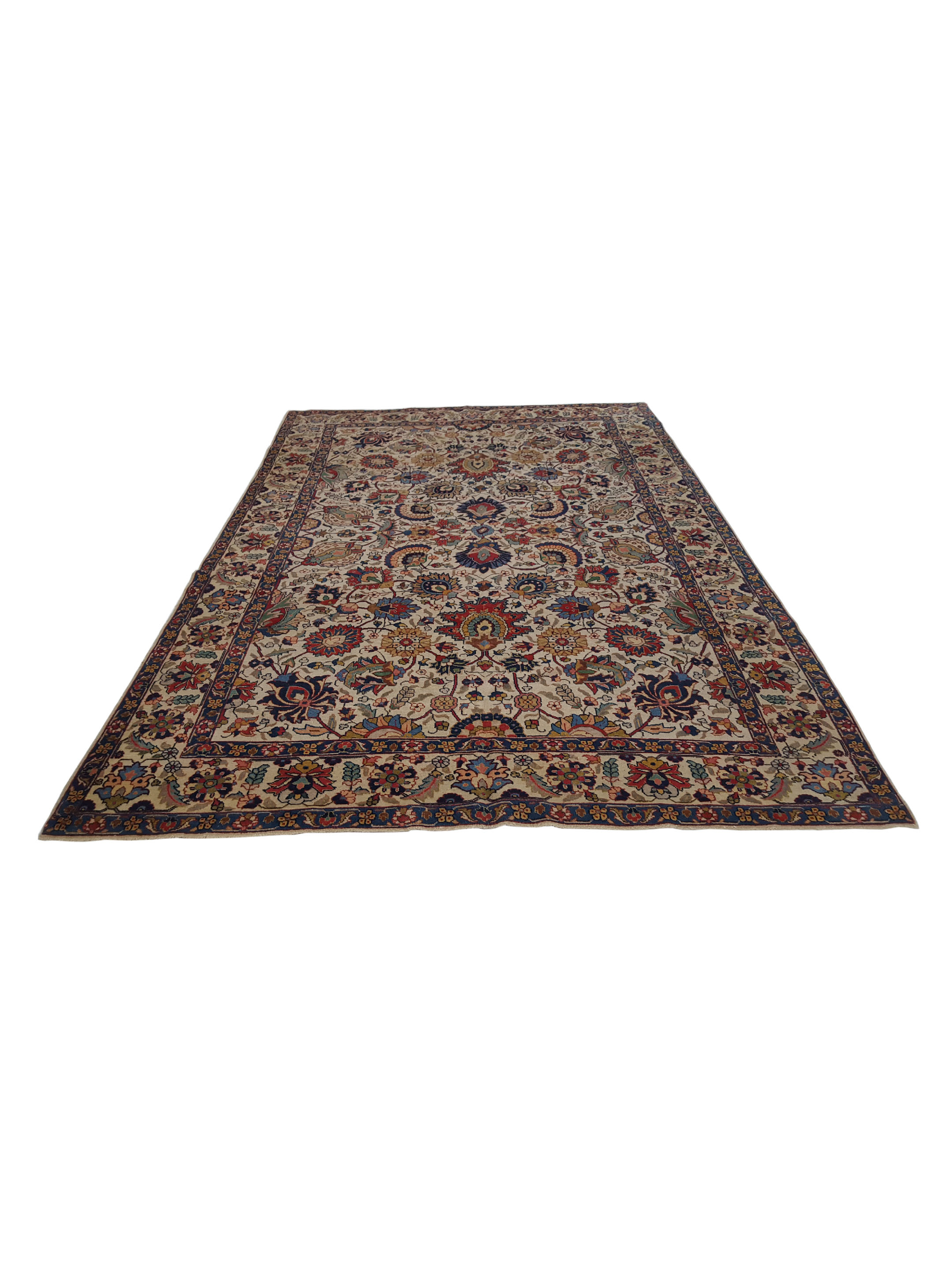 Antique Tabriz Ivory 7x10 - Image 2 of 6