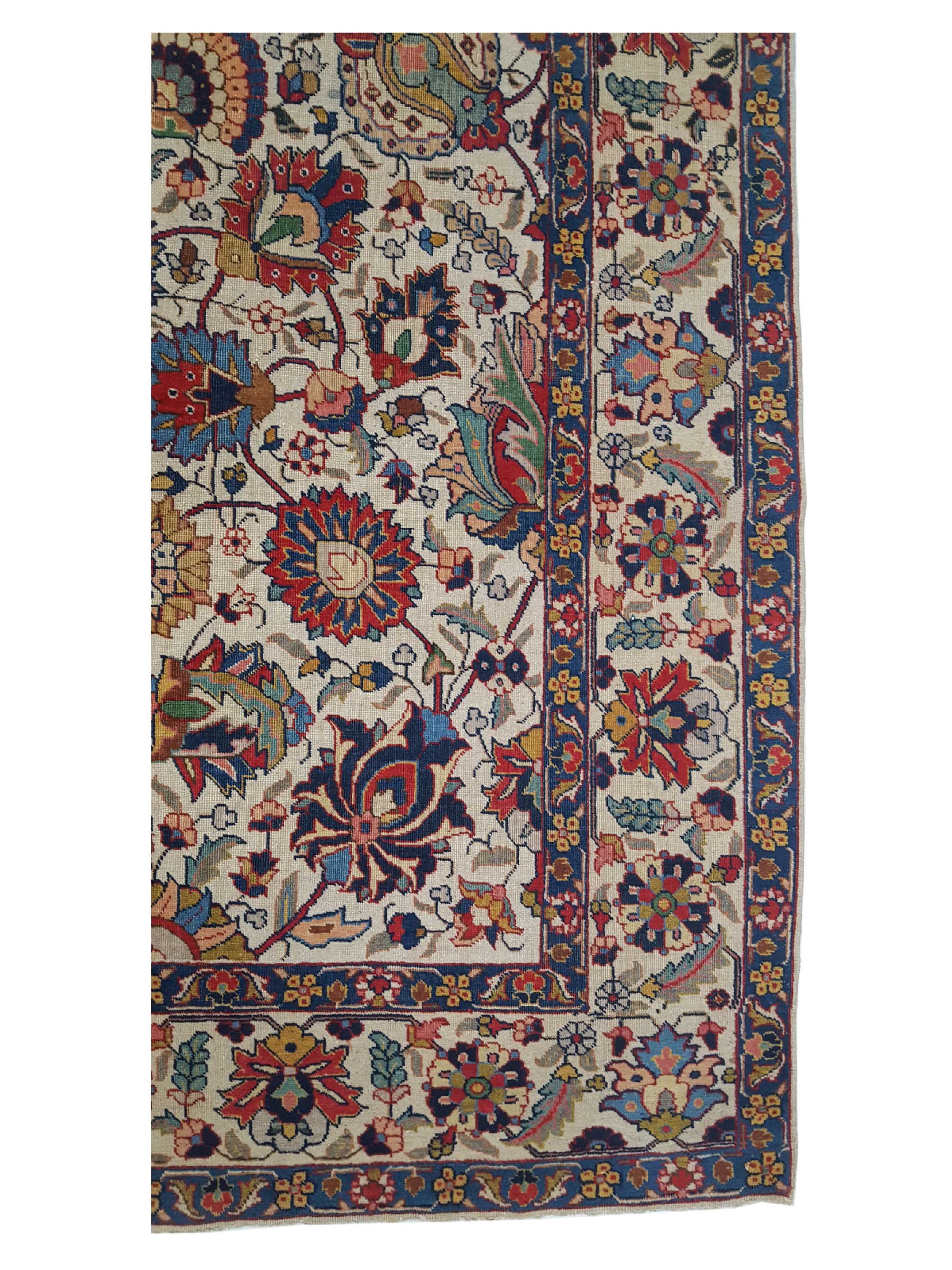 Antique Tabriz Ivory 7x10 - Image 4 of 6