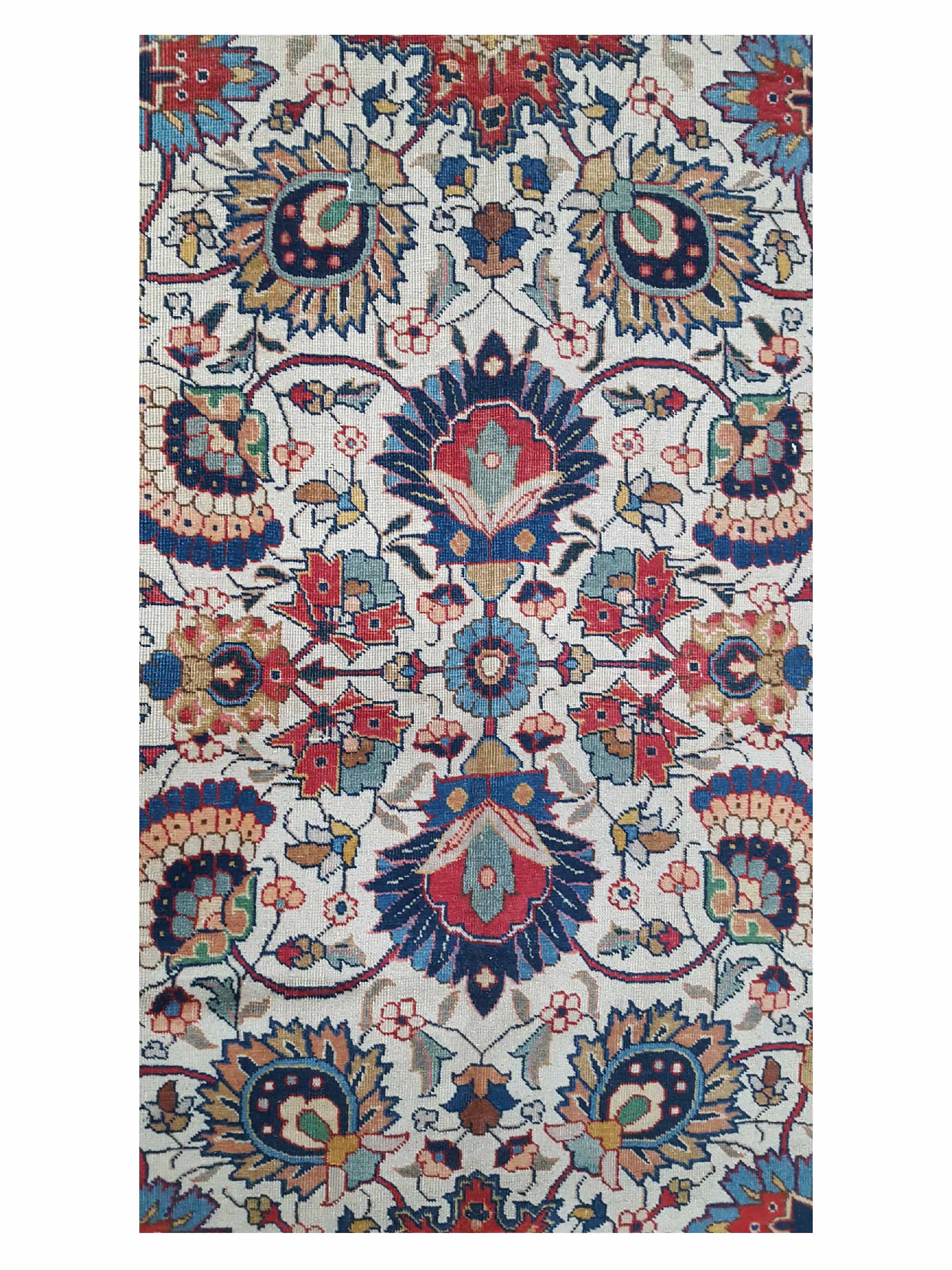 Antique Tabriz Ivory 7x10 - Image 5 of 6