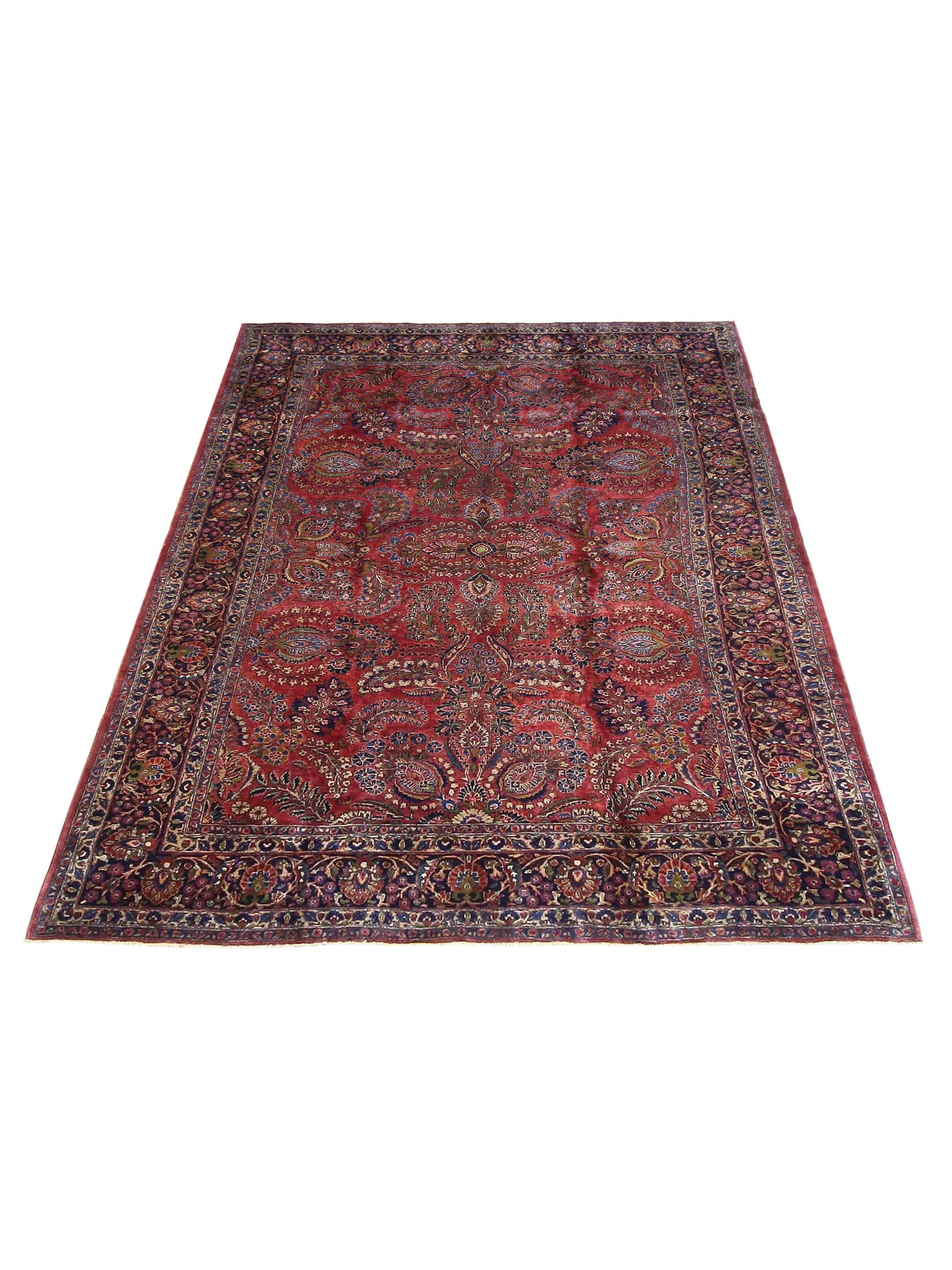 Antique Sarouk Burgundy 9x12 - Image 2 of 7