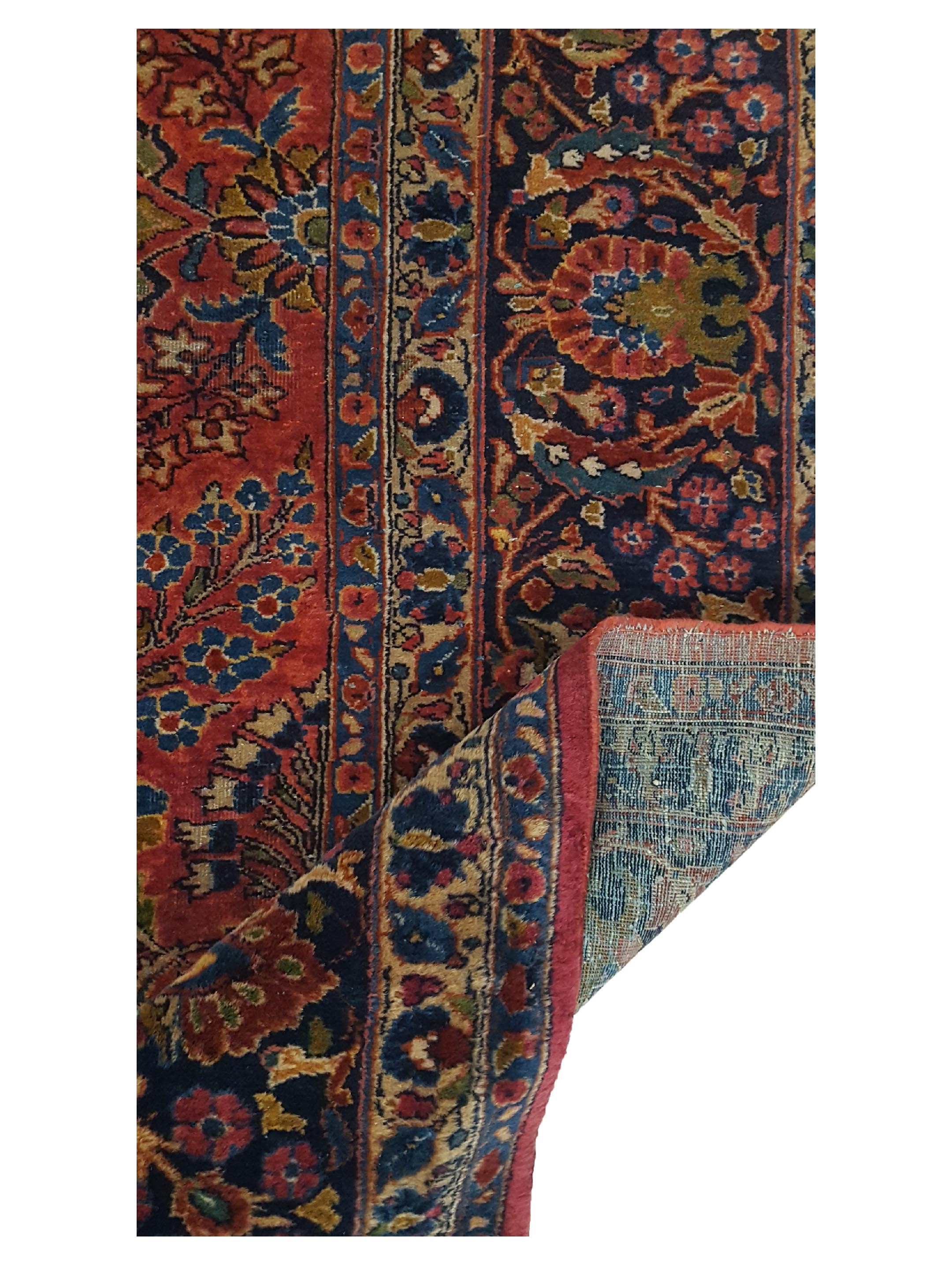 Antique Sarouk Burgundy 9x12 - Image 3 of 7