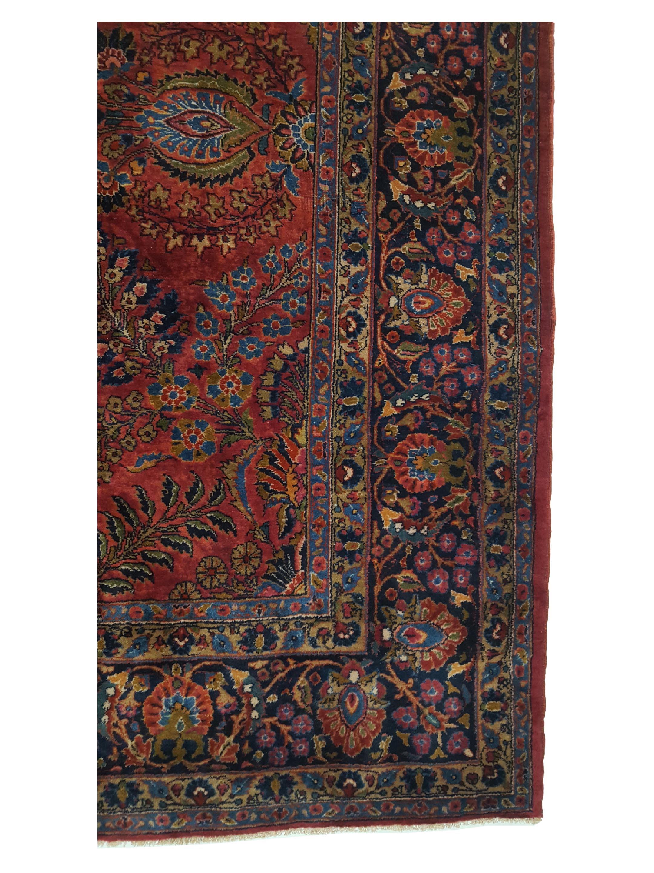 Antique Sarouk Burgundy 9x12 - Image 4 of 7
