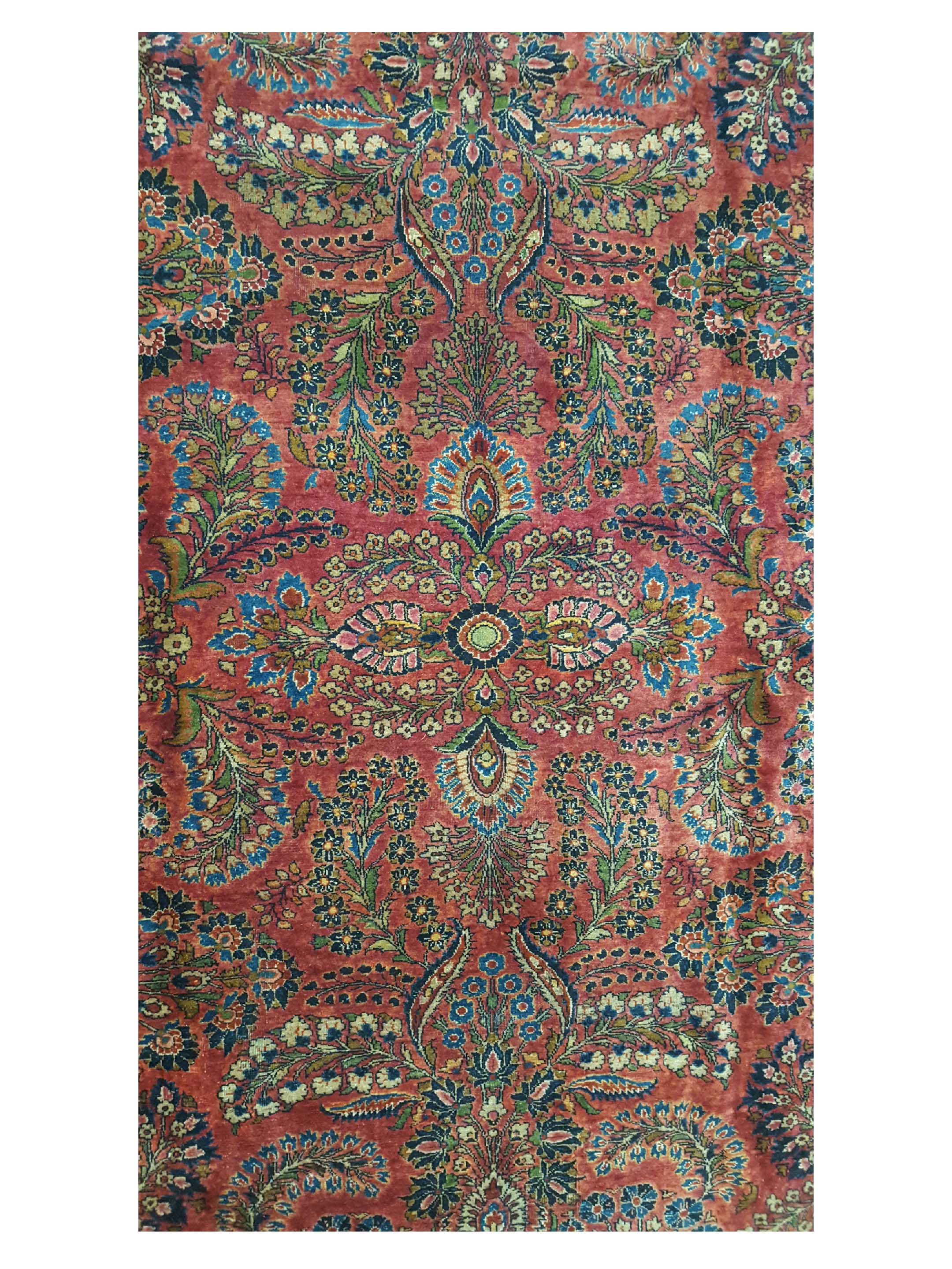 Antique Sarouk Burgundy 9x12 - Image 5 of 7