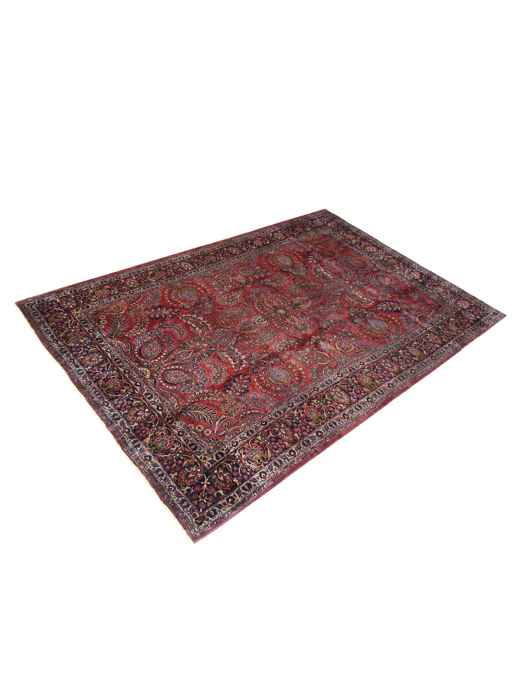 Antique Sarouk Burgundy 9x12 - Image 6 of 7
