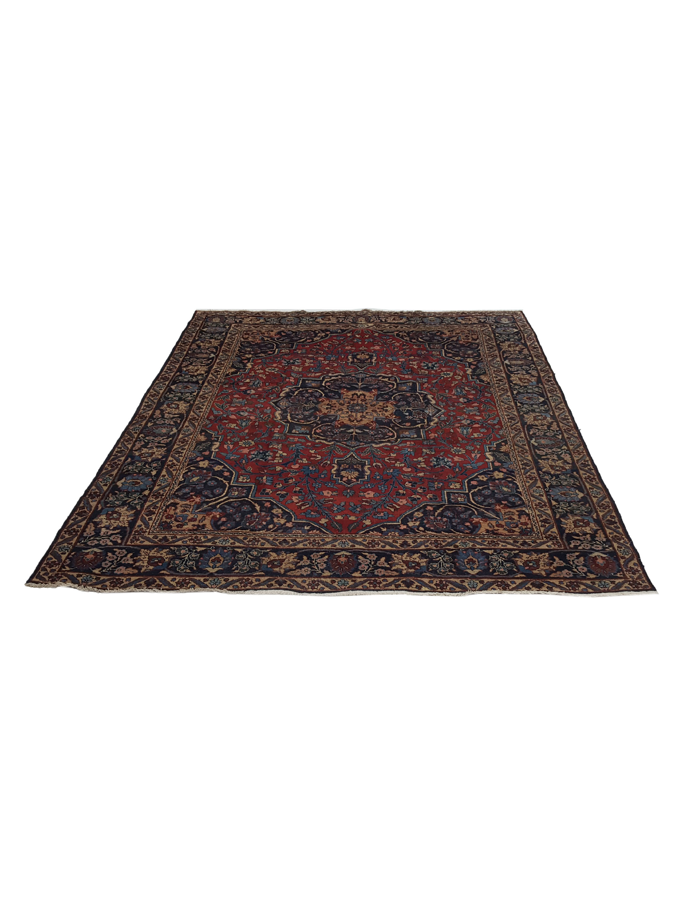 Antique Tabriz Burgundy 8x10 - Image 2 of 6