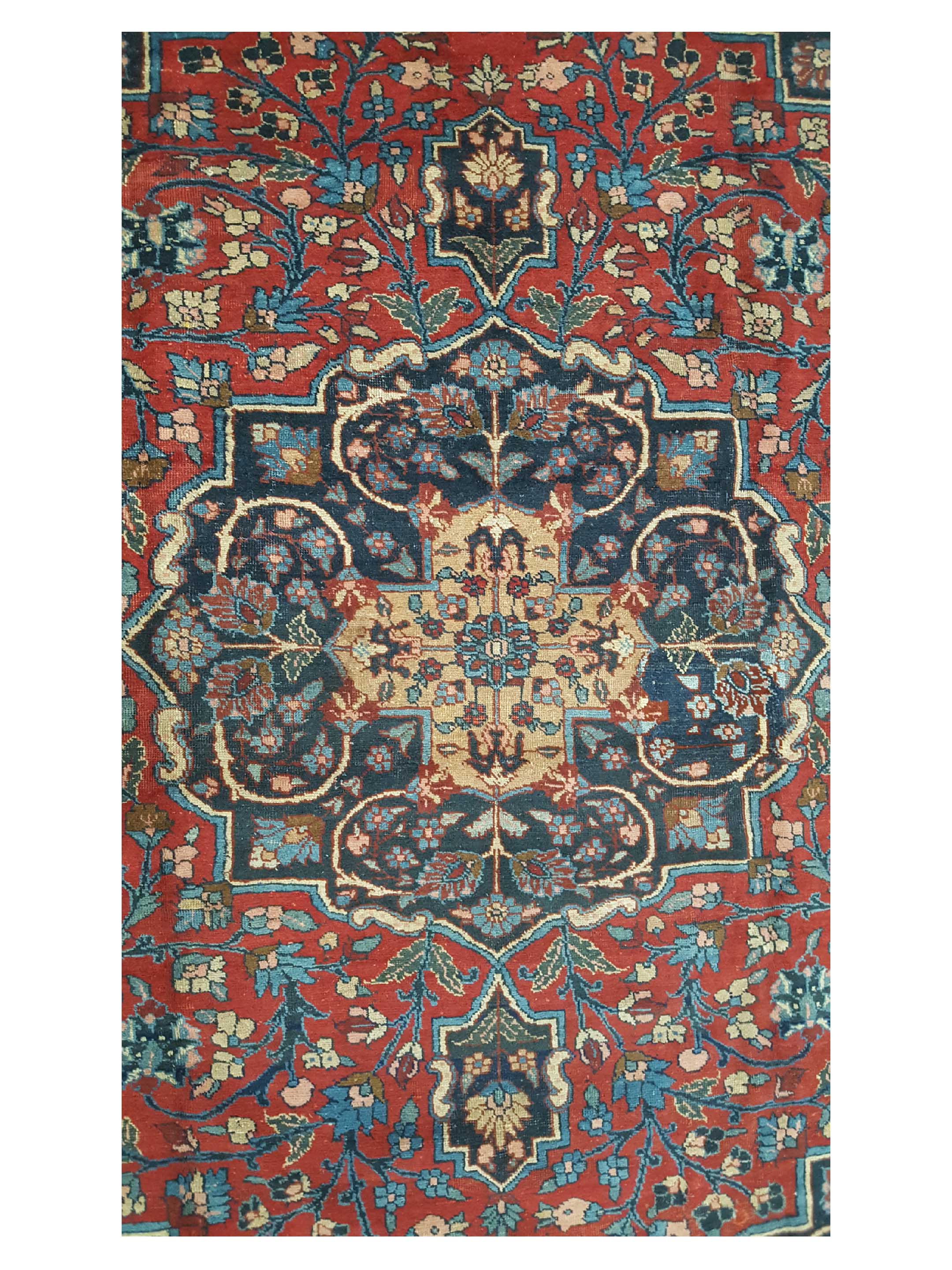 Antique Tabriz Burgundy 8x10 - Image 5 of 6