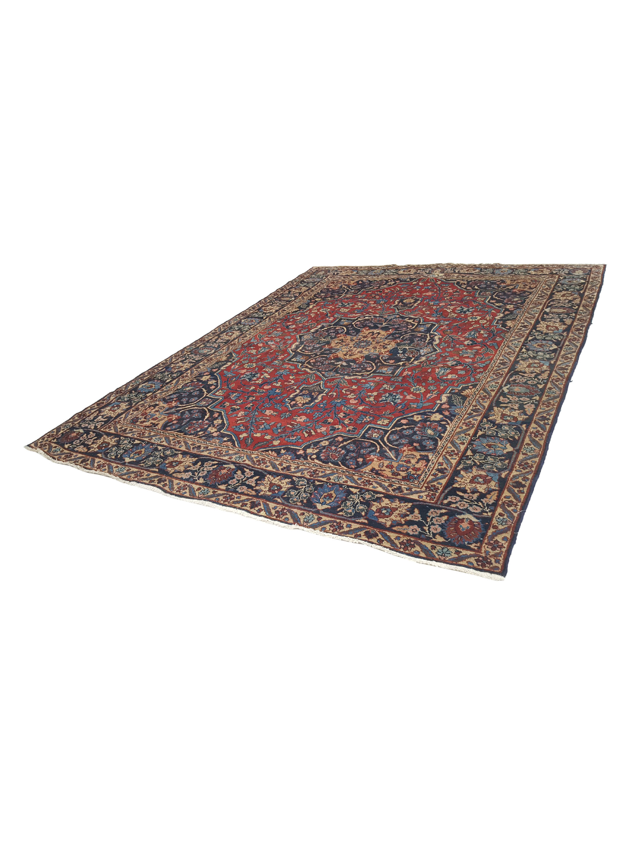 Antique Tabriz Burgundy 8x10 - Image 6 of 6