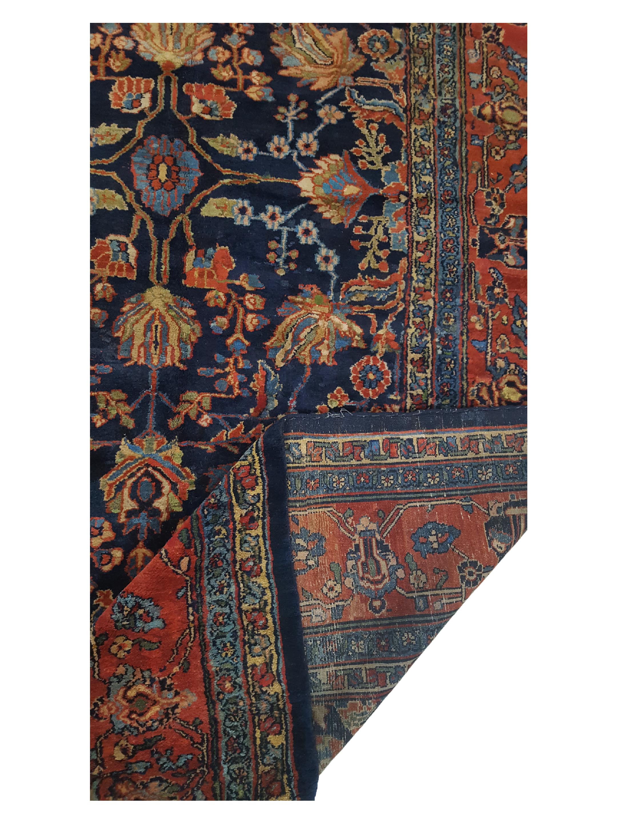 Antique Bibikabad Indigo 10x14 - Image 3 of 6