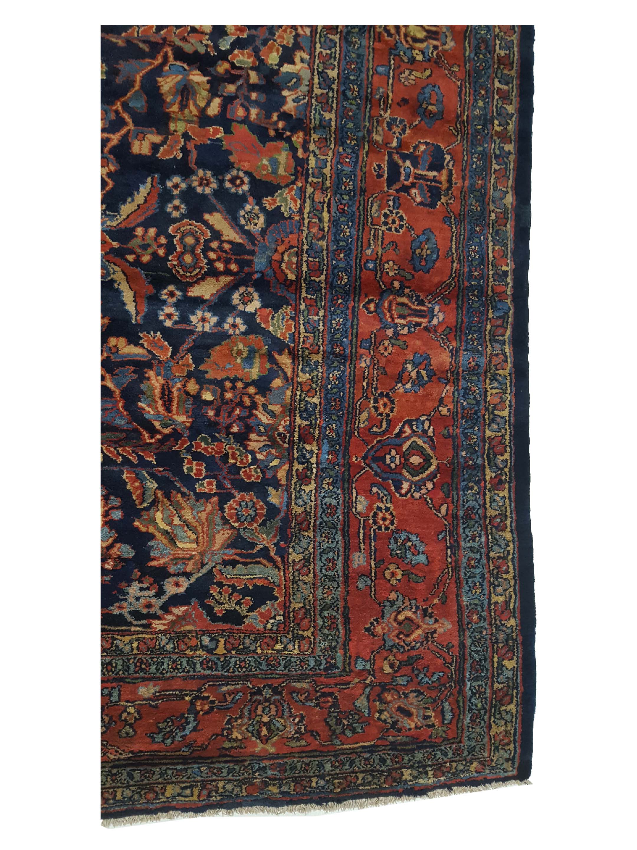 Antique Bibikabad Indigo 10x14 - Image 4 of 6