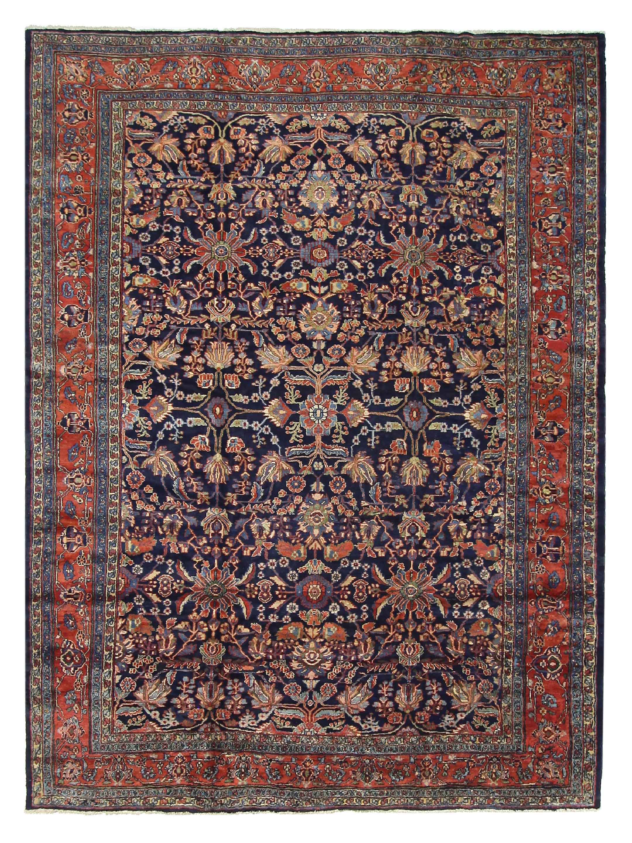Antique Bibikabad Indigo 10x14