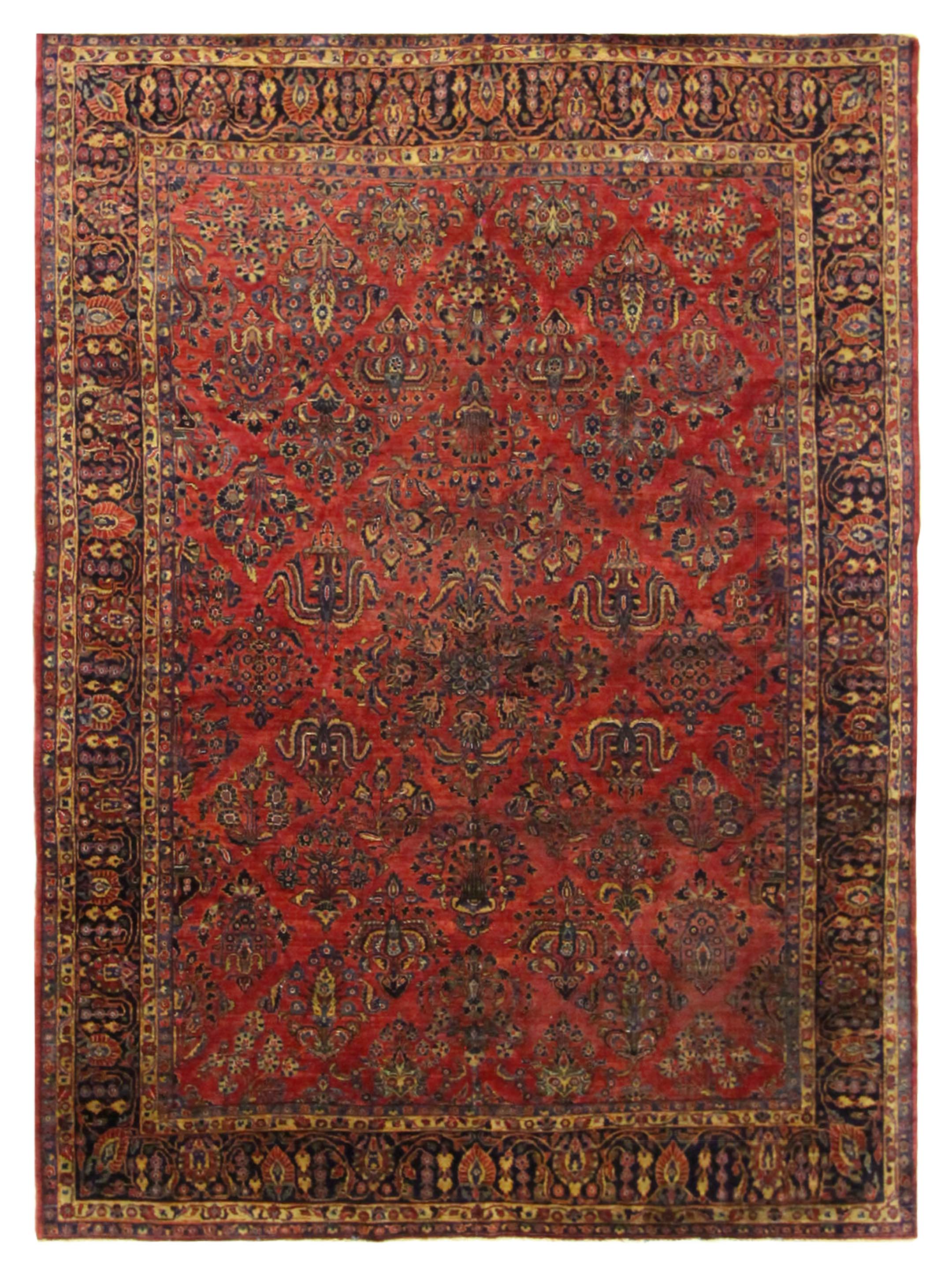 Antique Sarouk Rust 9x12