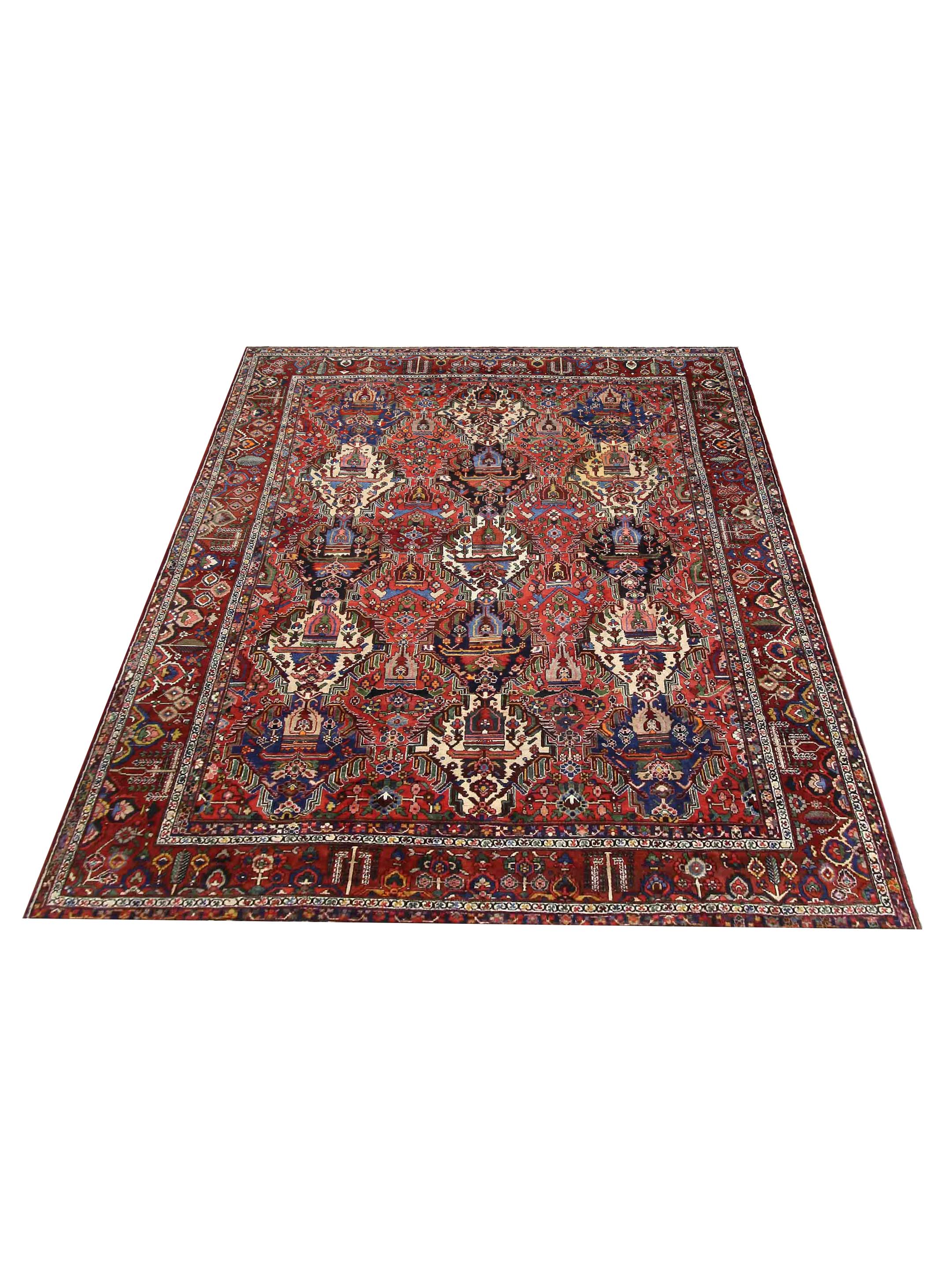 Antique Bakhtiyari Red 14x16 - Image 2 of 6