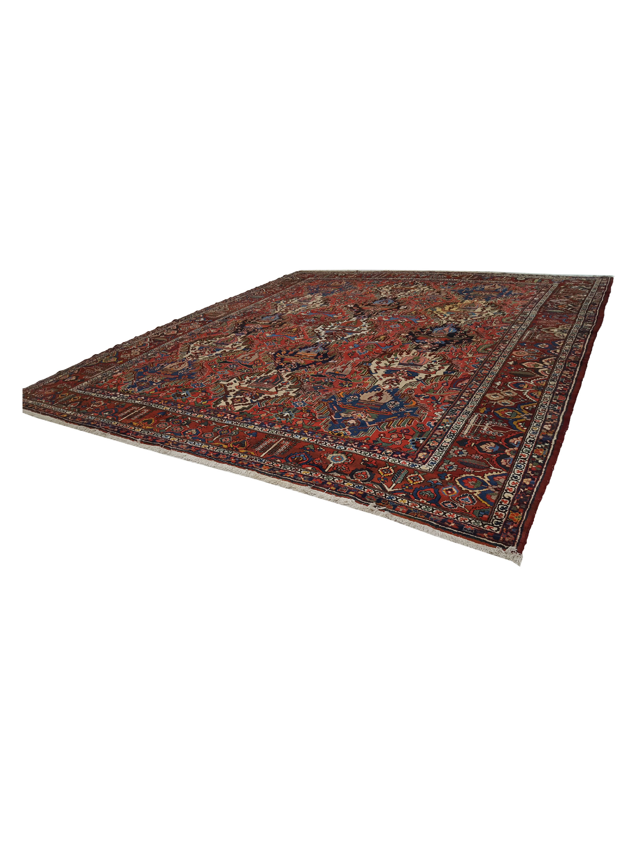 Antique Bakhtiyari Red 14x16 - Image 6 of 6