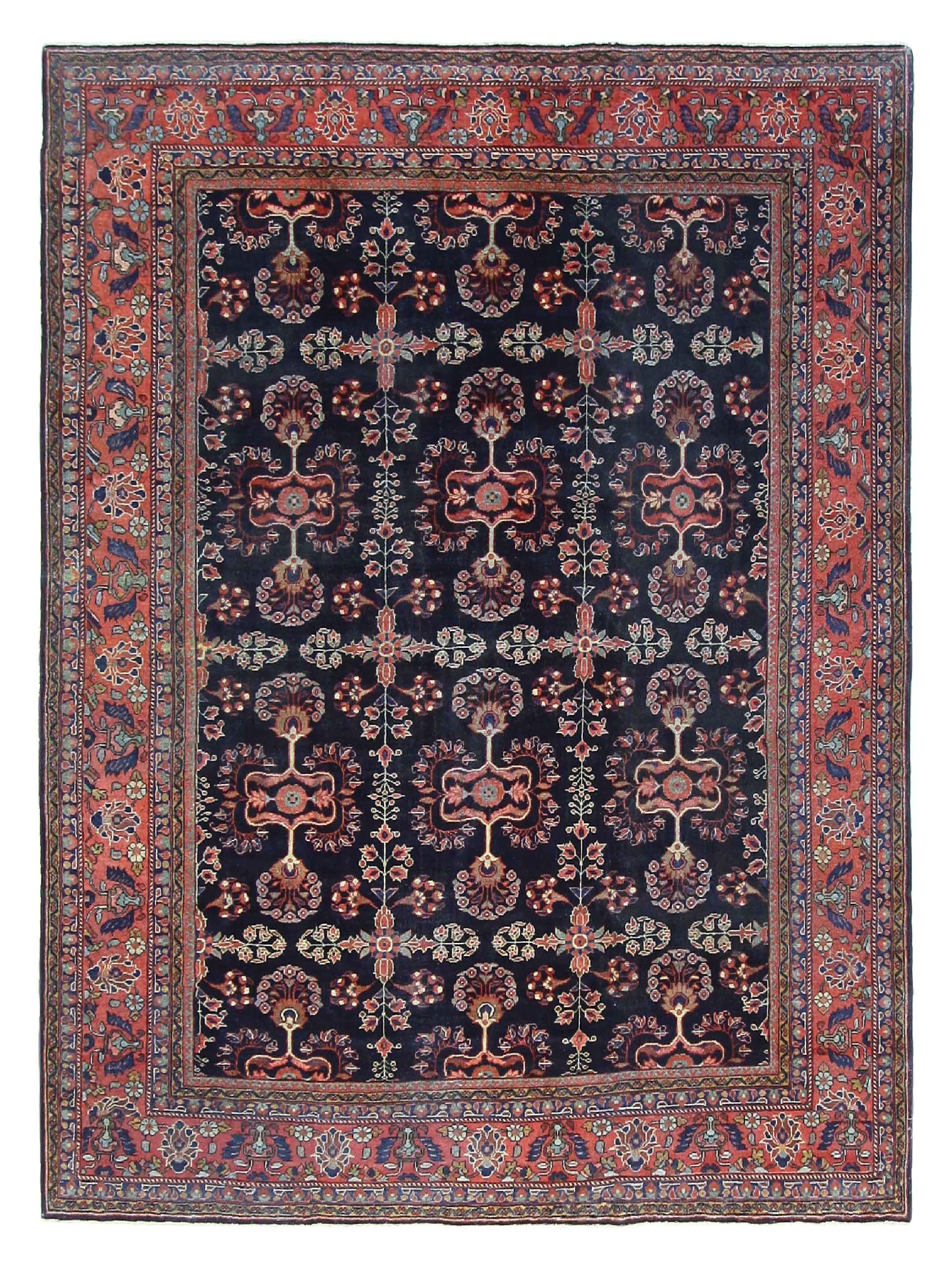 Antique Mahal Indigo 9x12