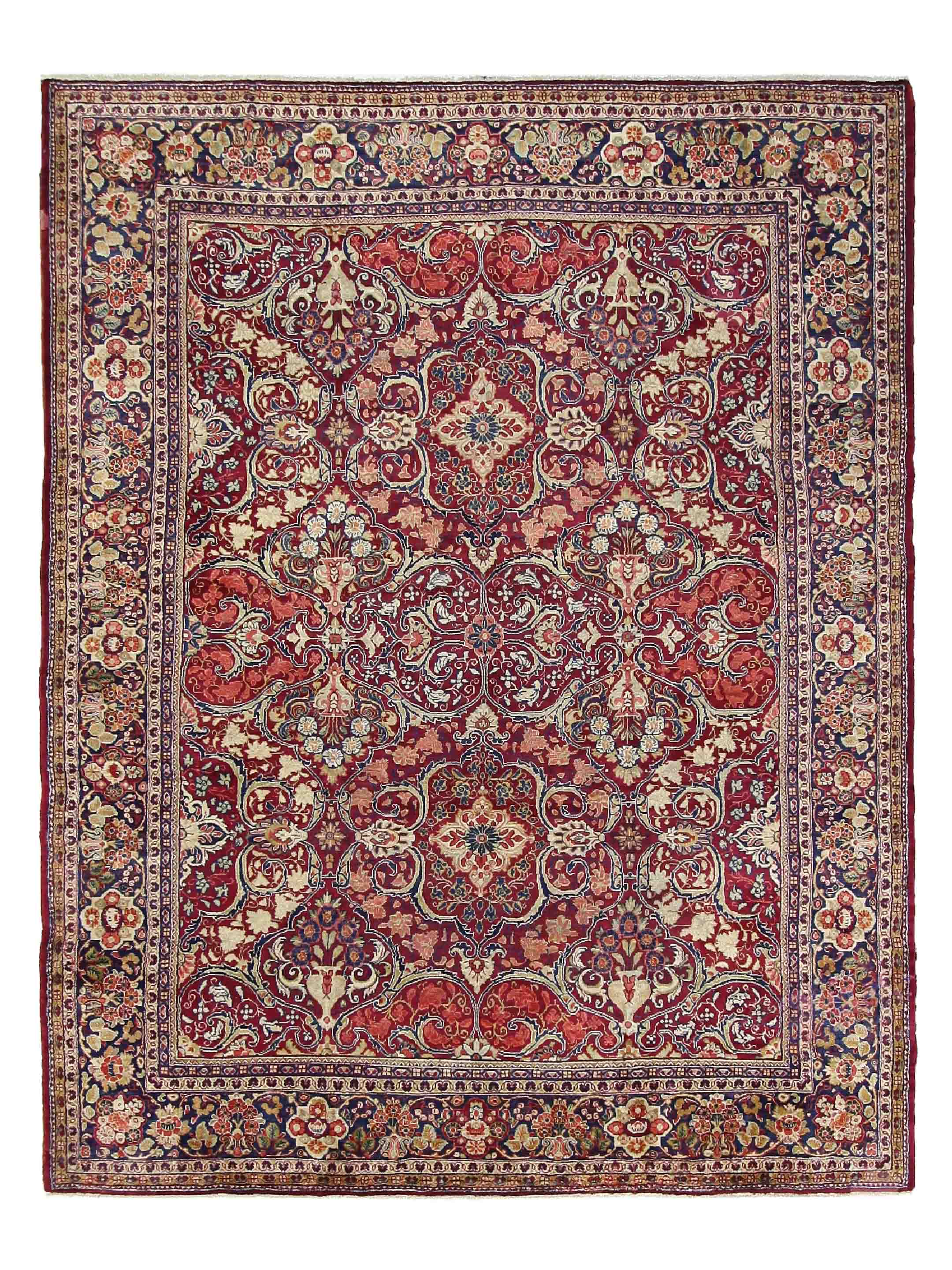 Antique Mahal Burgundy 10x14