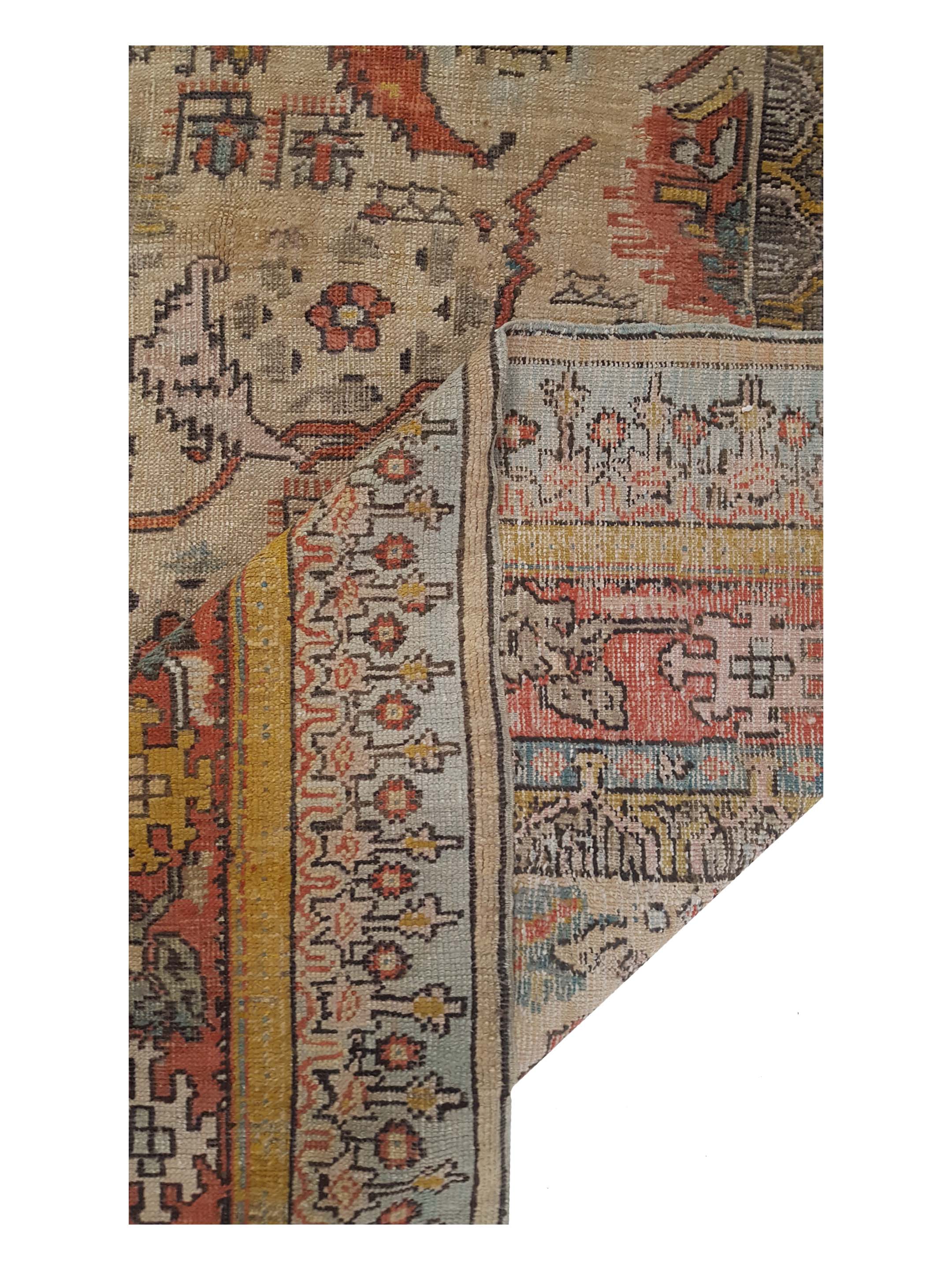 Antique Ushak Ivory 10x13 - Image 7 of 7