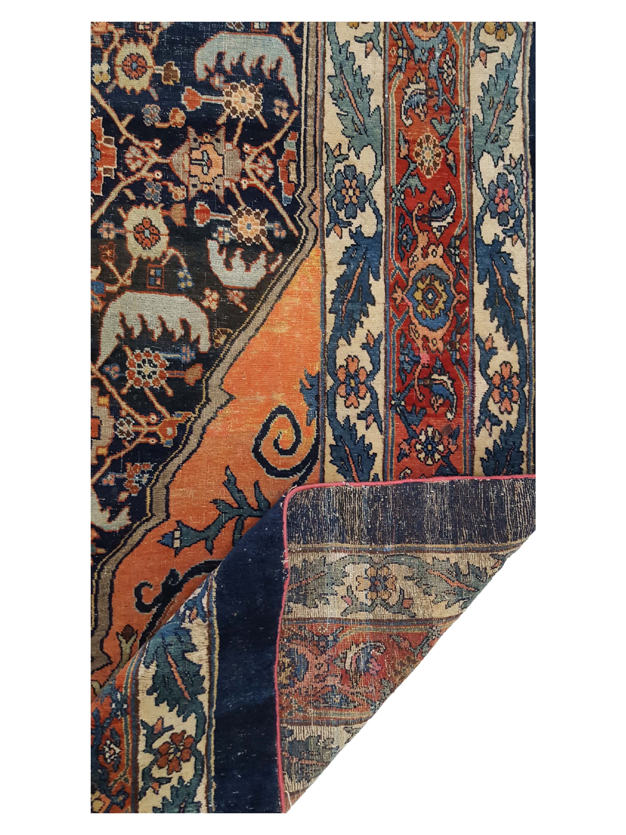 Antique Bijar Indigo 12x18 - Image 3 of 6