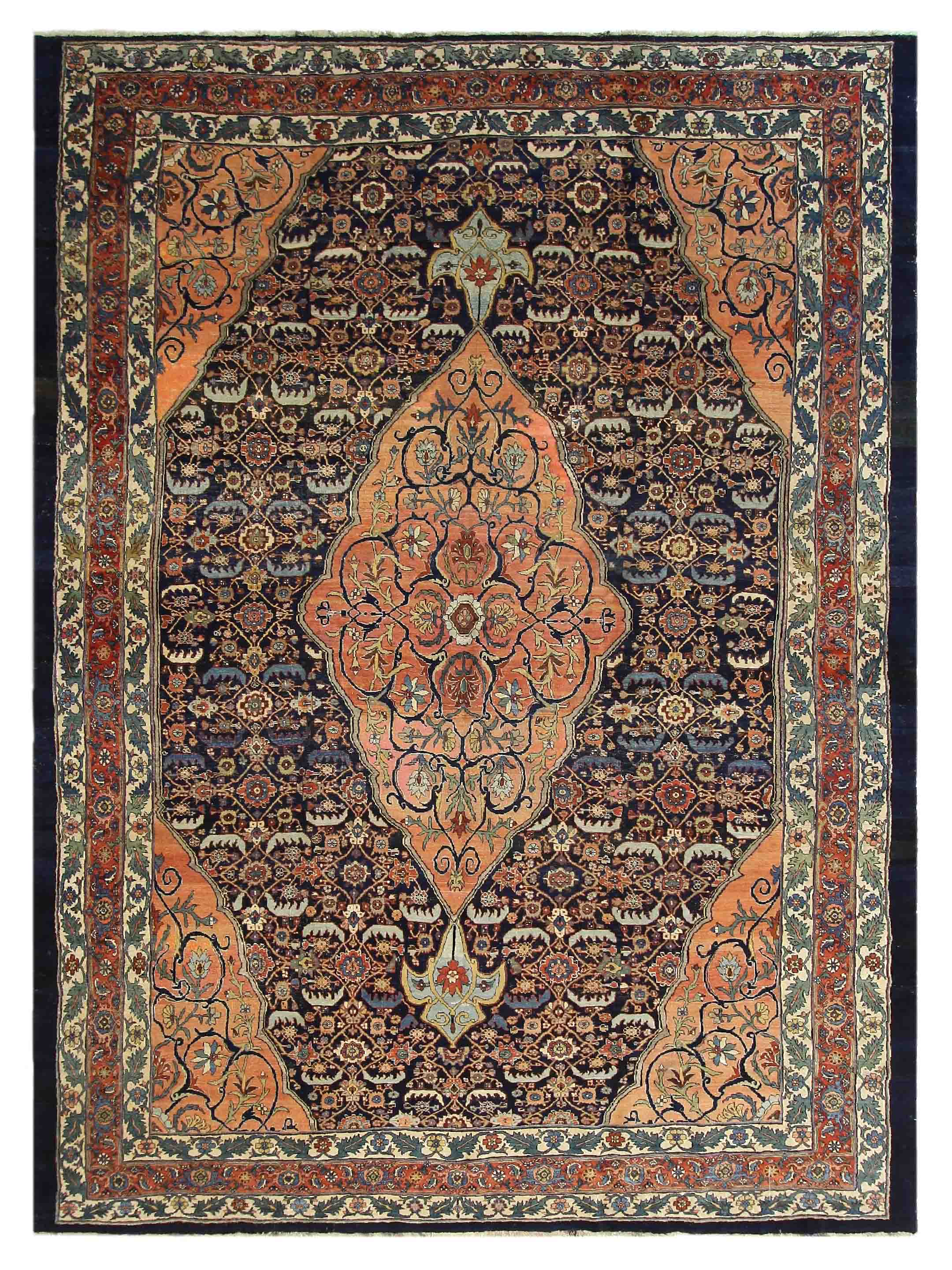 Antique Bijar Indigo 12x18