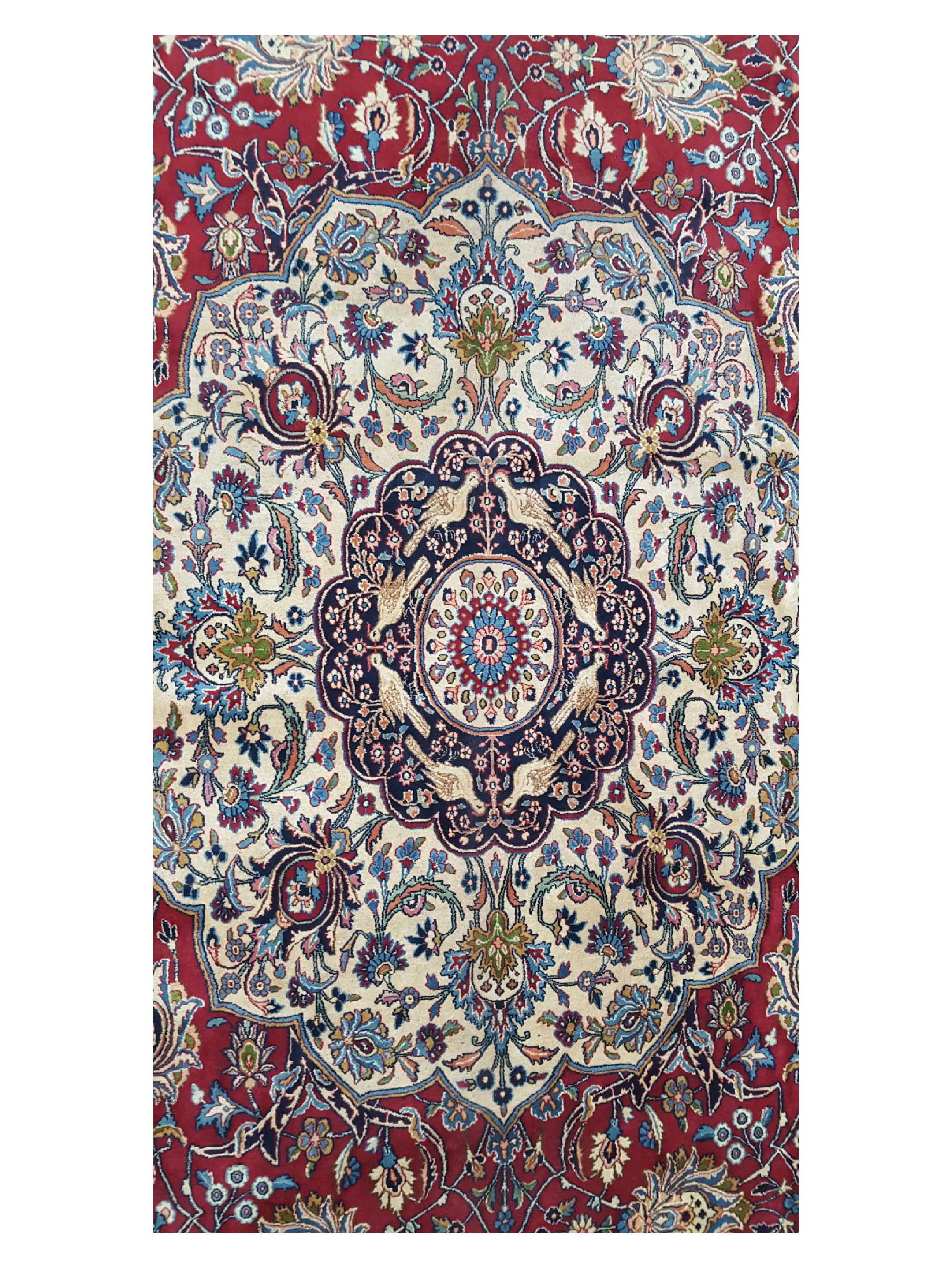 Antique Kerman Burgundy 11x16 - Image 5 of 6