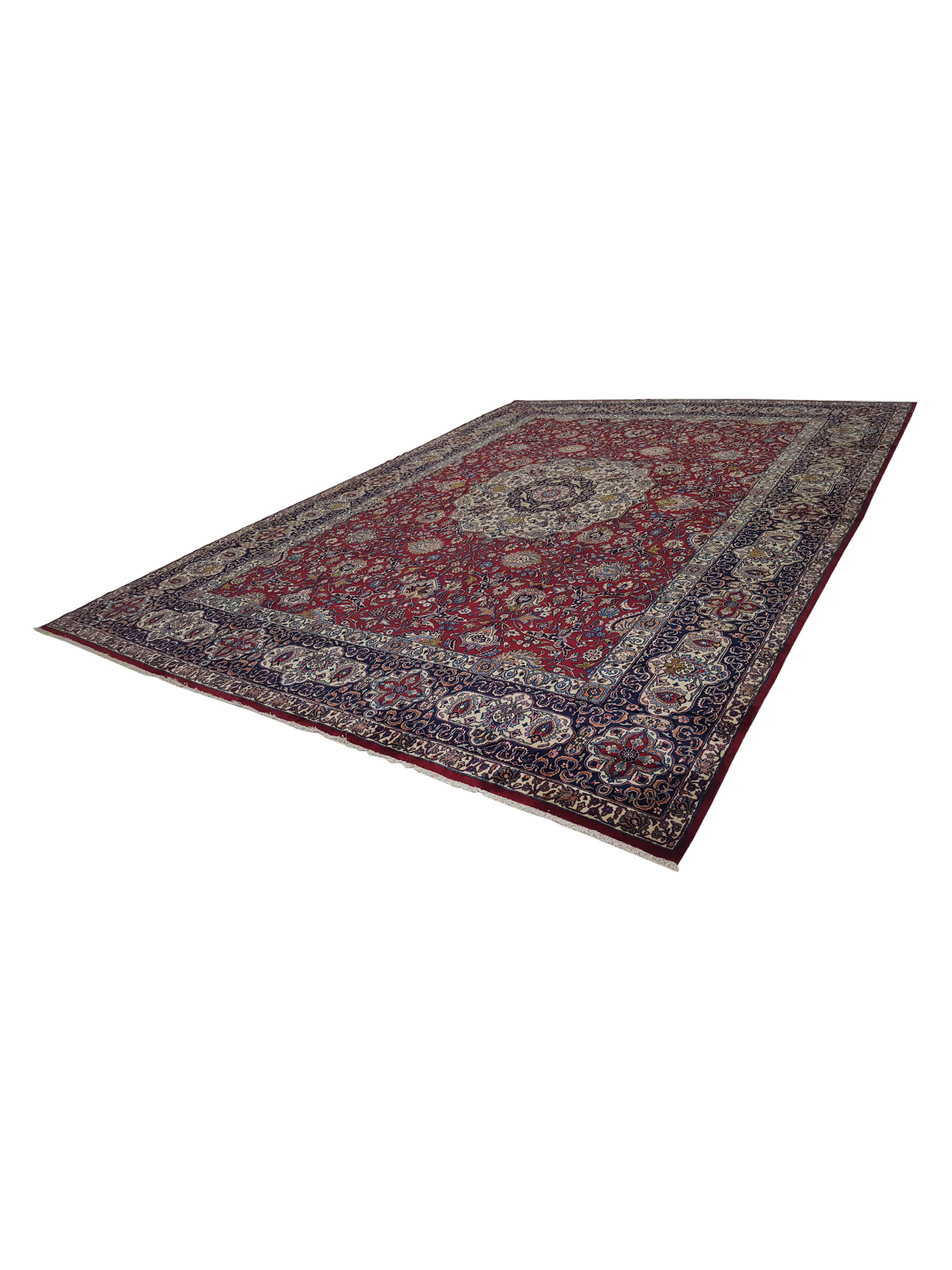 Antique Kerman Burgundy 11x16 - Image 6 of 6