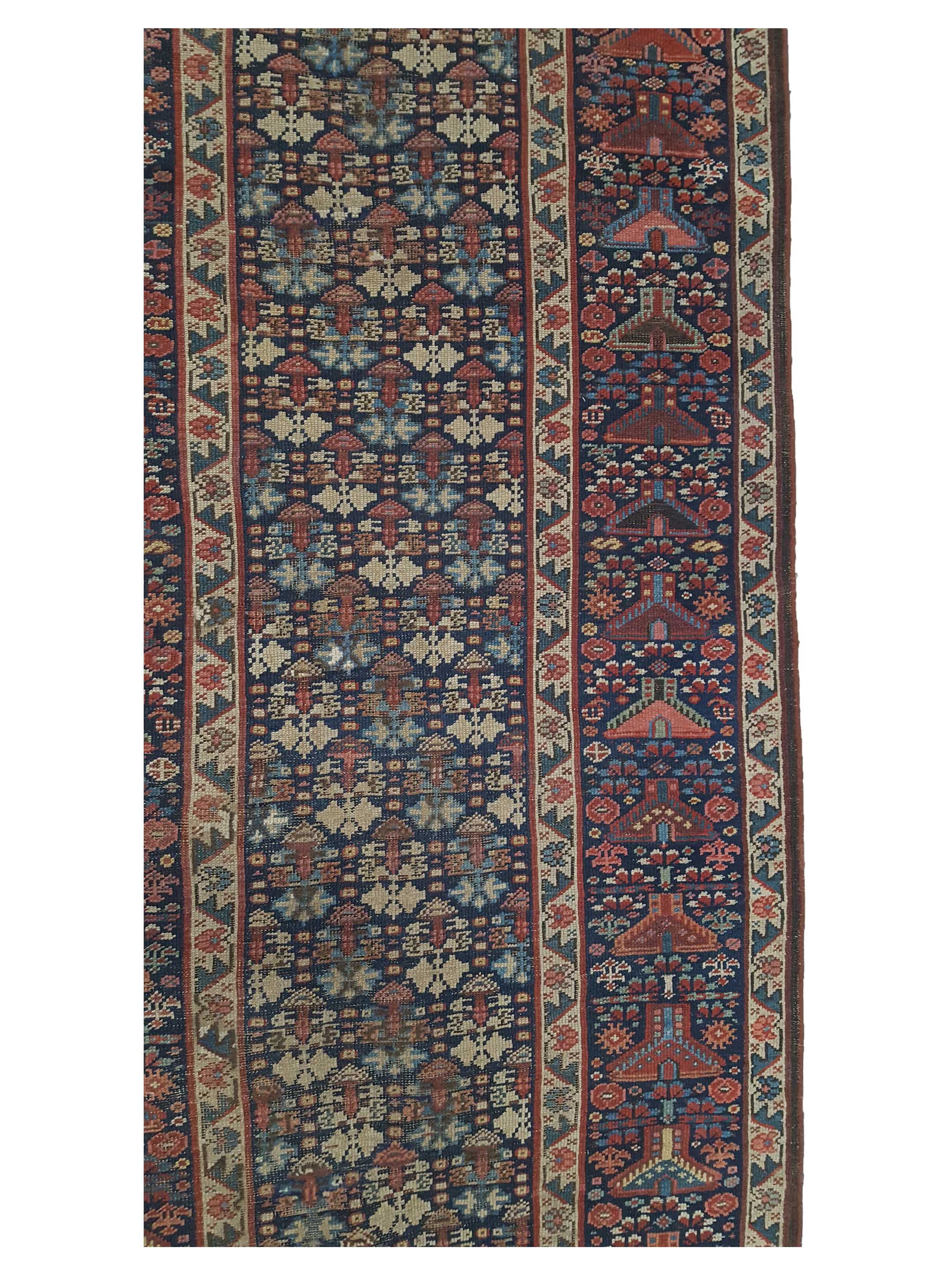 Antique Karabagh Indigo 4x16 - Image 5 of 6