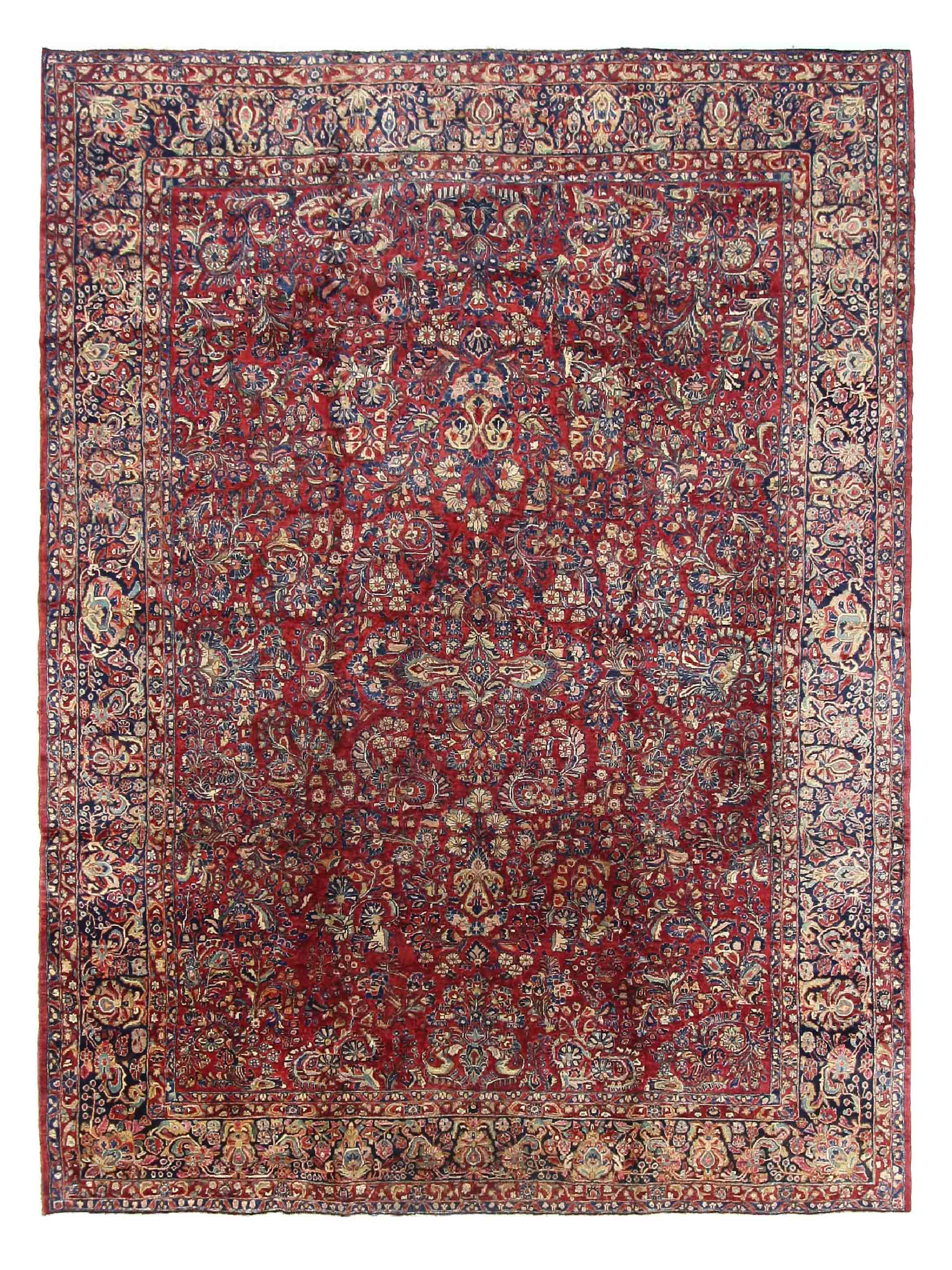Antique Sarouk Burgundy 10x14