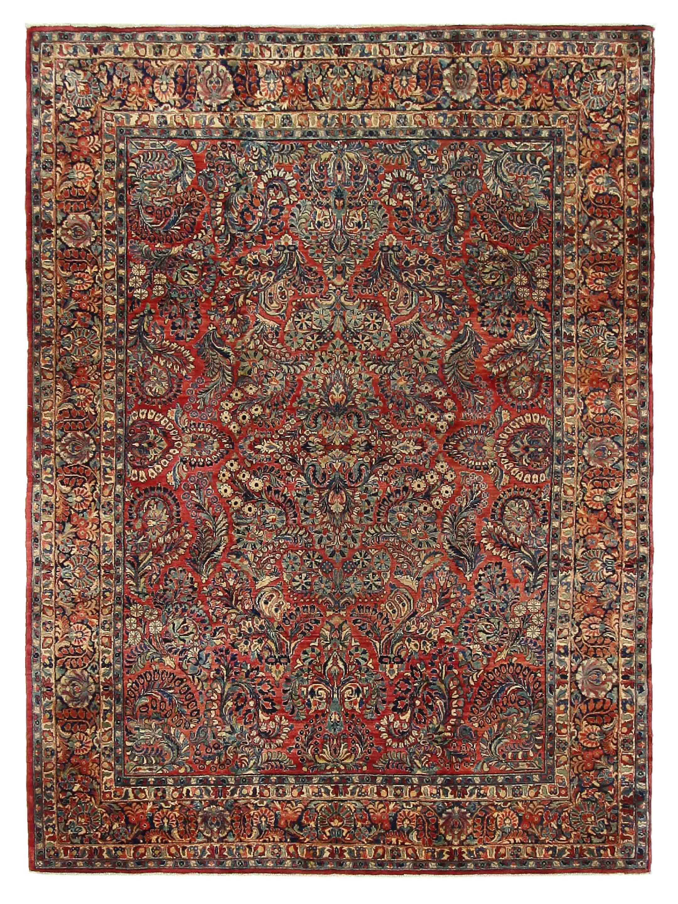 Antique Sarouk Rust 9x12