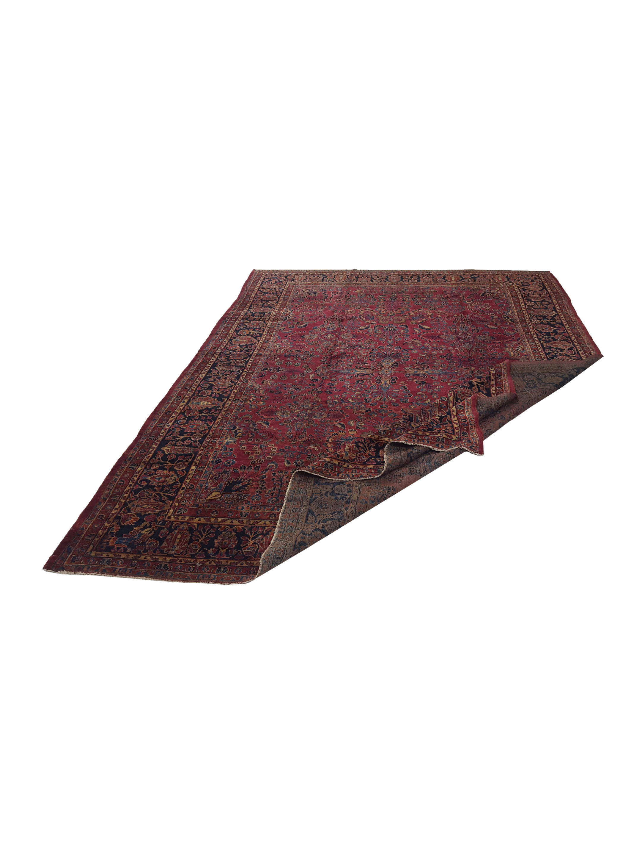 Antique Sarouk Red 10x13 - Image 3 of 8