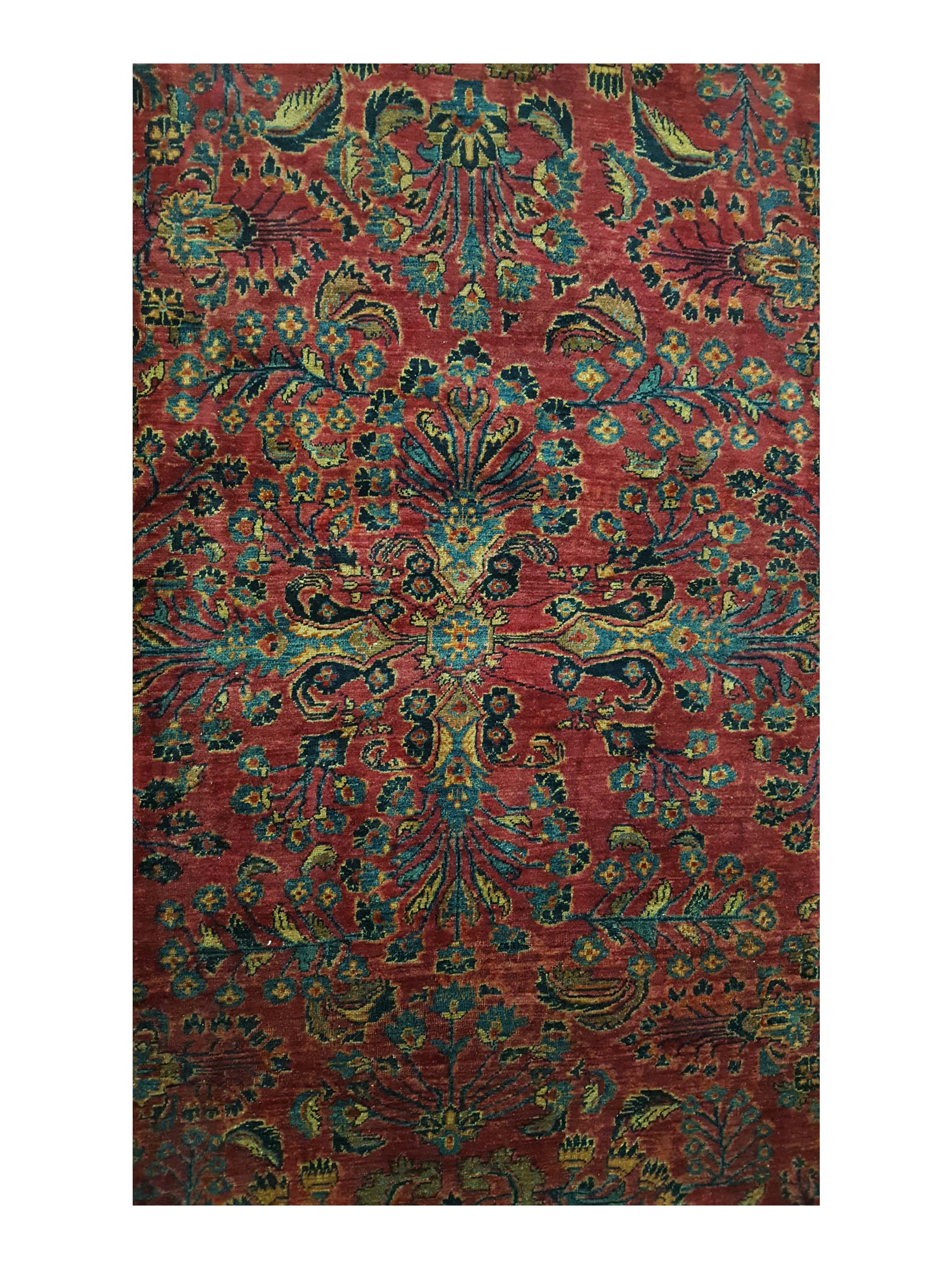 Antique Sarouk Red 10x13 - Image 5 of 8