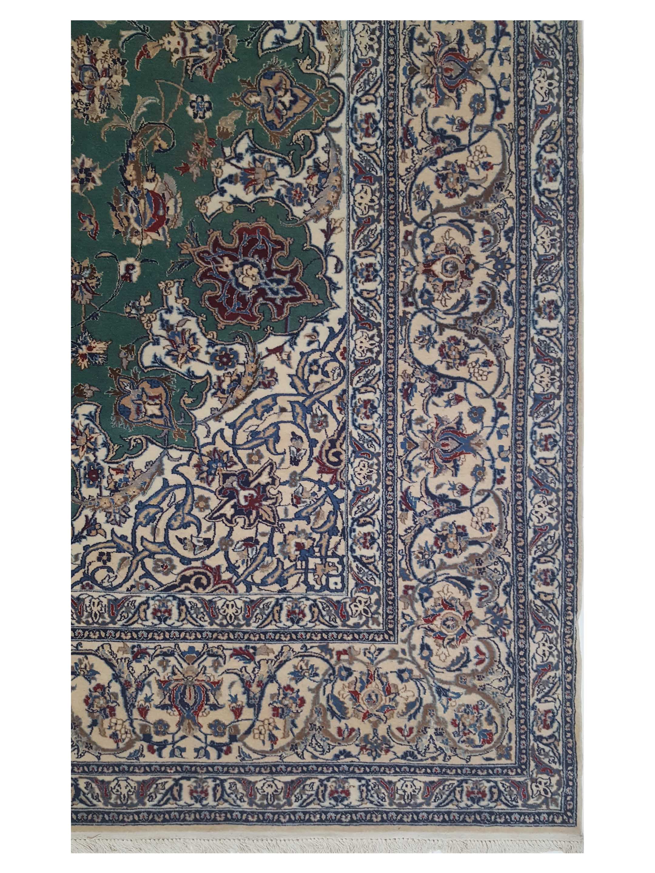 Naeen Habiban Hand Knotted Green 7x11 - Image 3 of 6