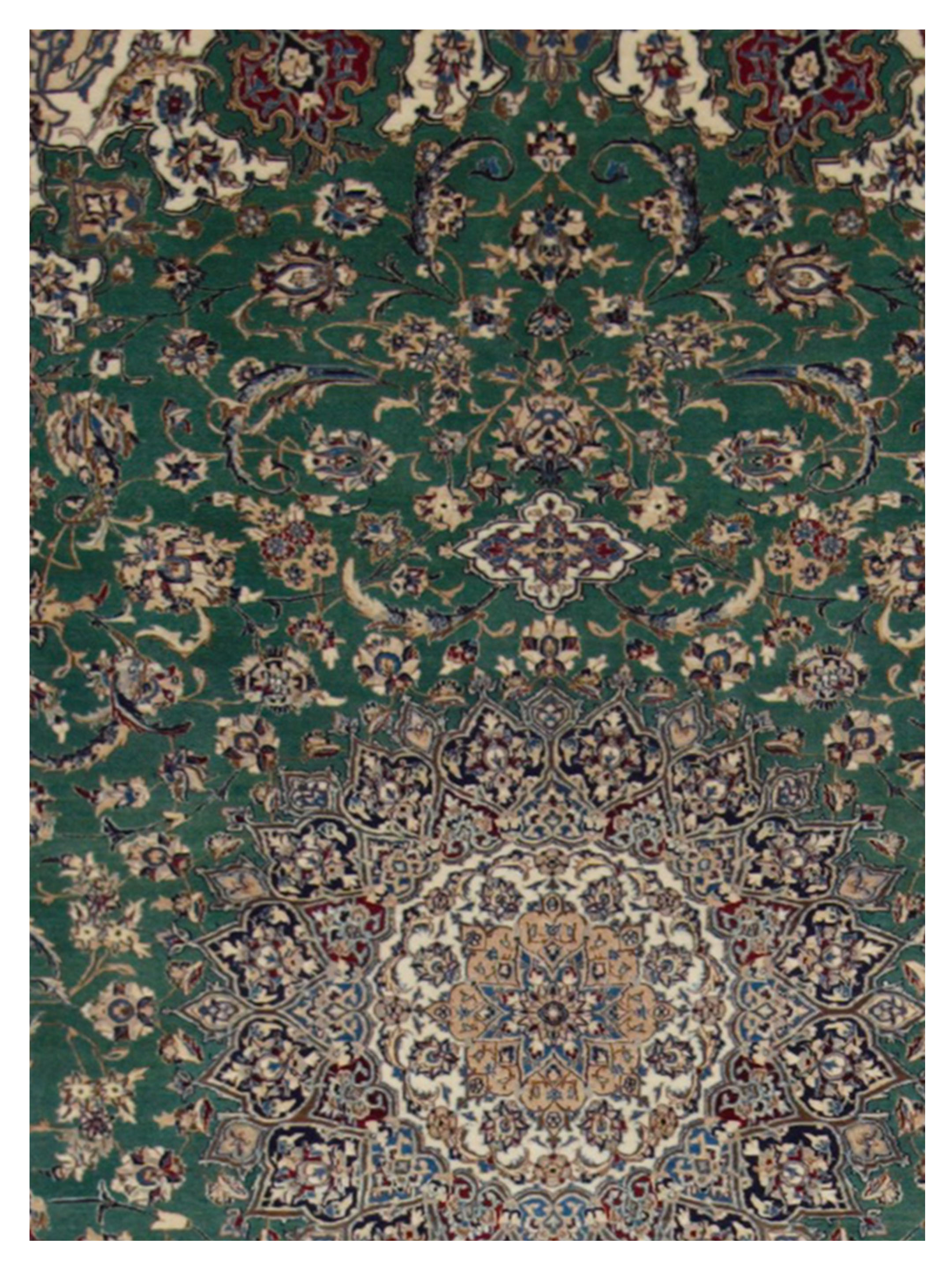 Naeen Habiban Hand Knotted Green 7x11 - Image 5 of 6