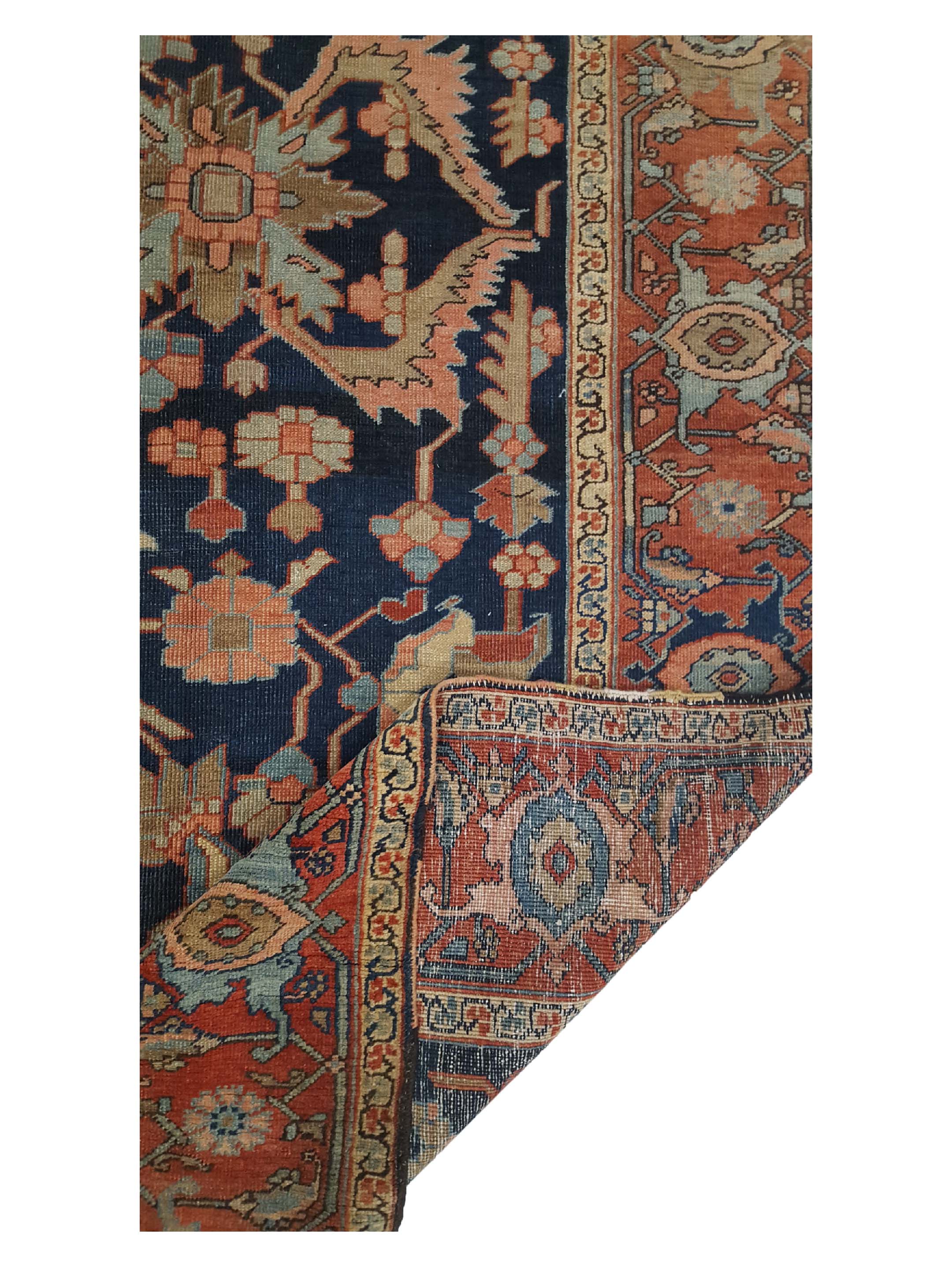 Antique Heriz Indigo 8x12 - Image 3 of 6