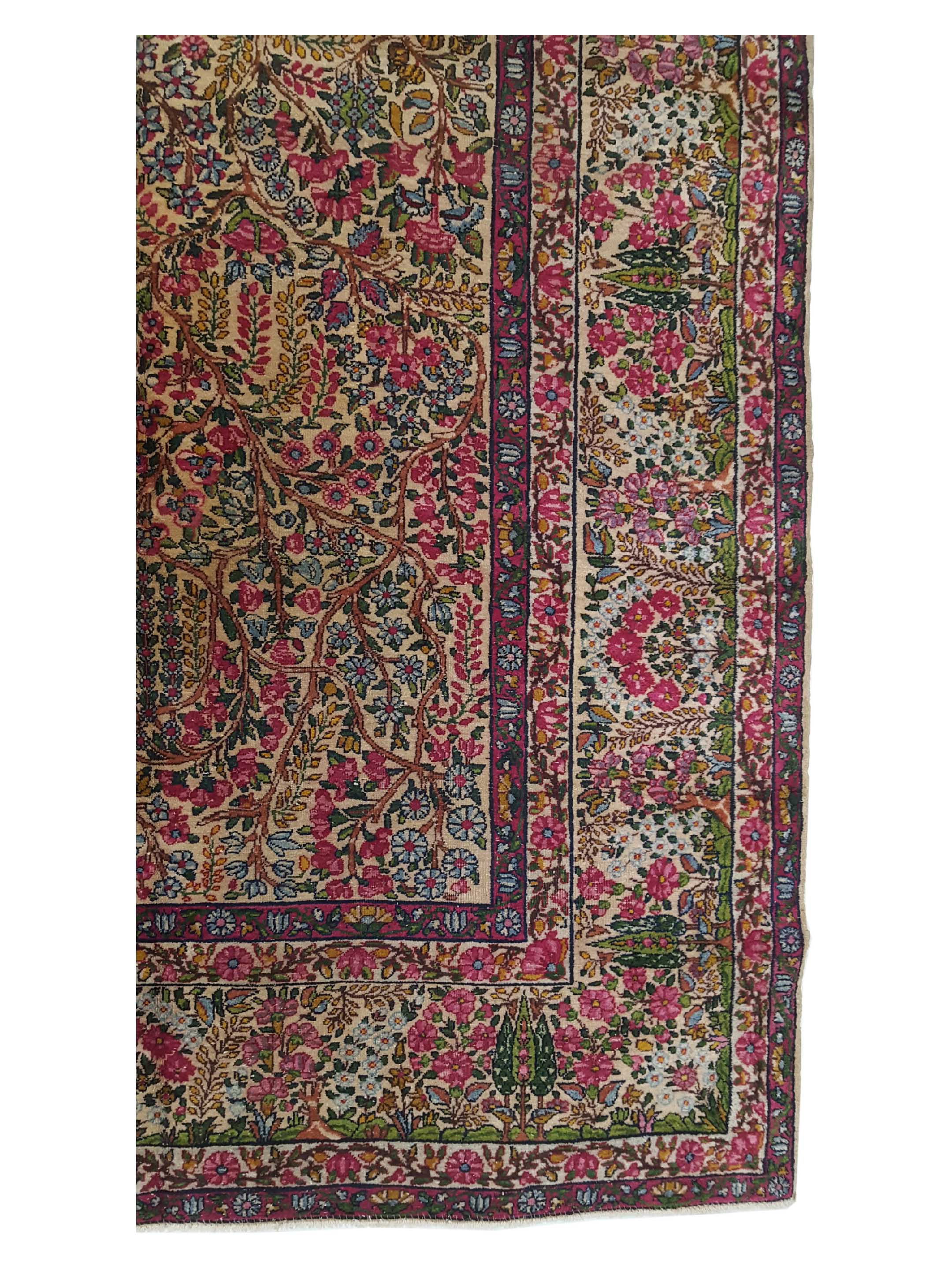 Antique Lavar Kerman Multi 9x12 - Image 4 of 6