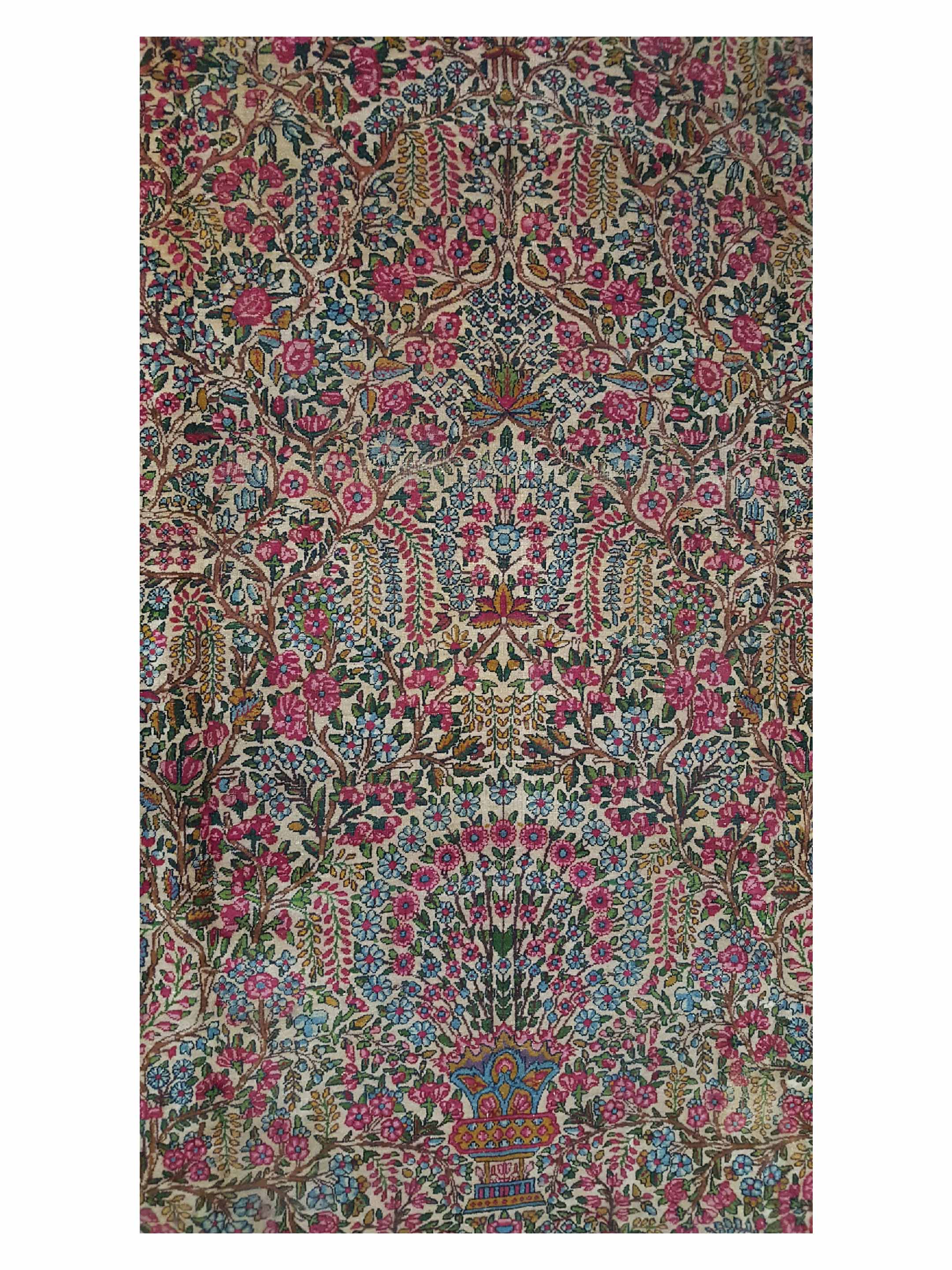 Antique Lavar Kerman Multi 9x12 - Image 5 of 6