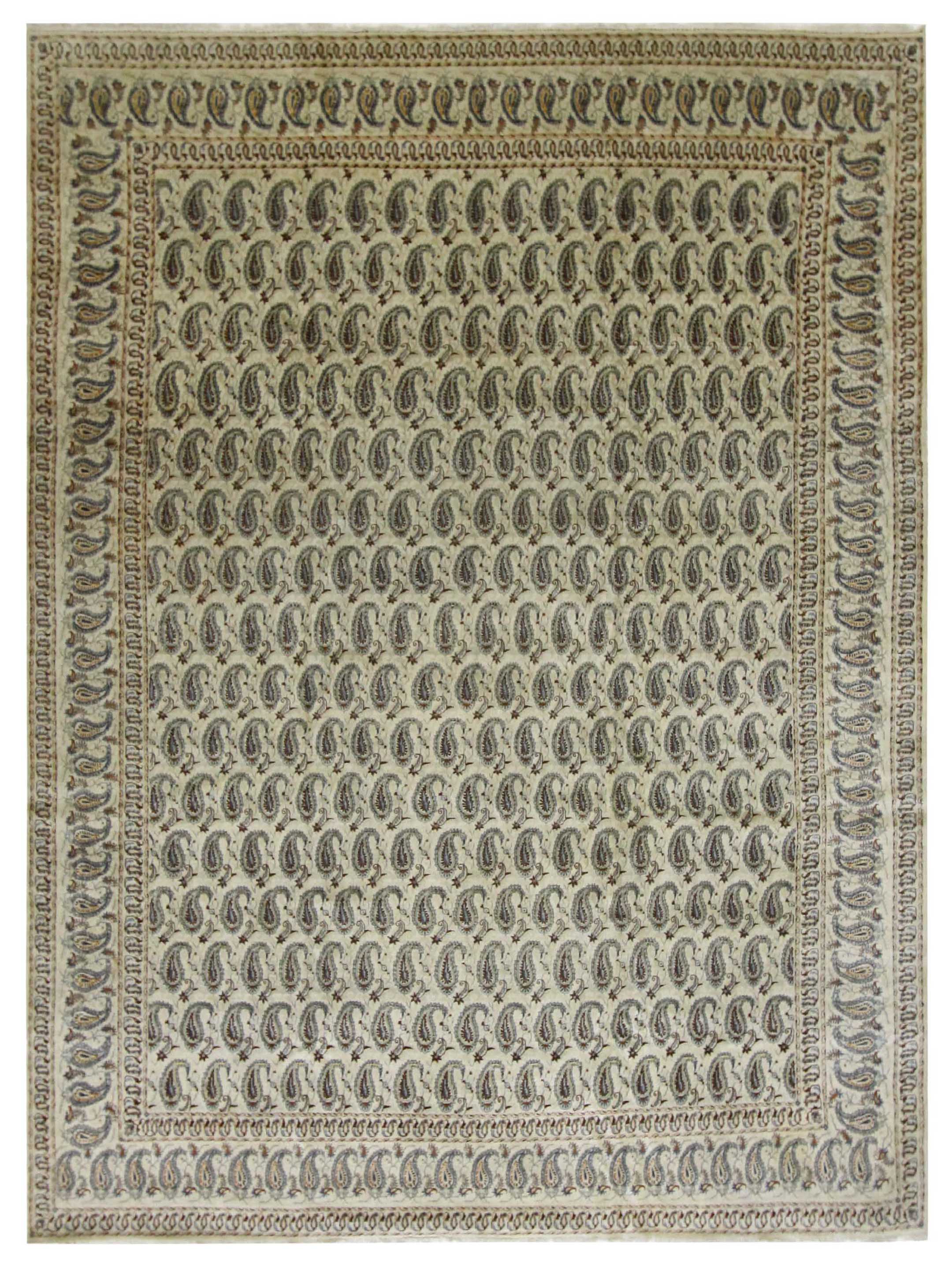 Kashan Hand Knotted Ivory 10x14