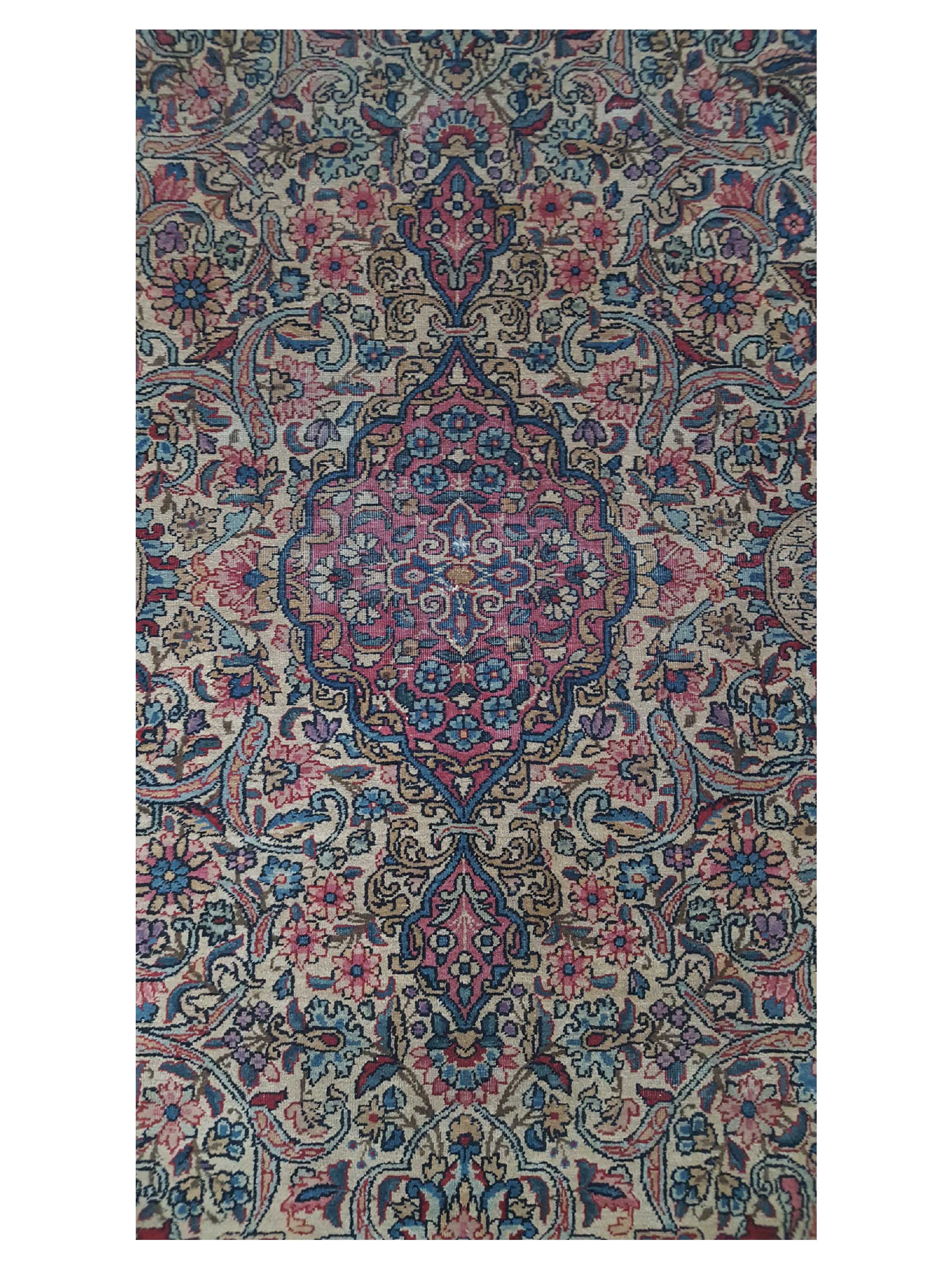 Antique Kerman Ivory 4x7 - Image 5 of 6