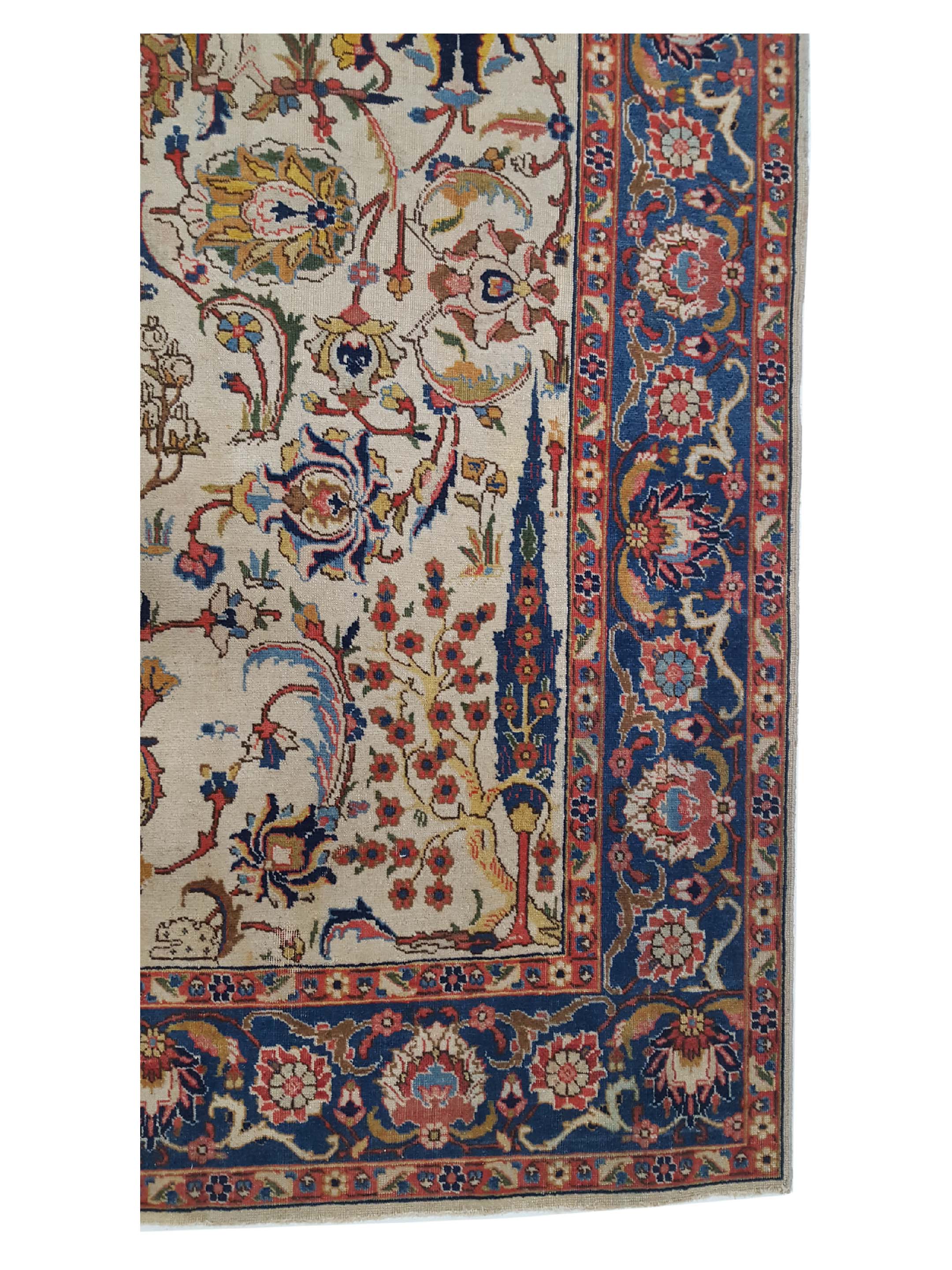 Antique Tabriz Ivory 7x11 - Image 4 of 6