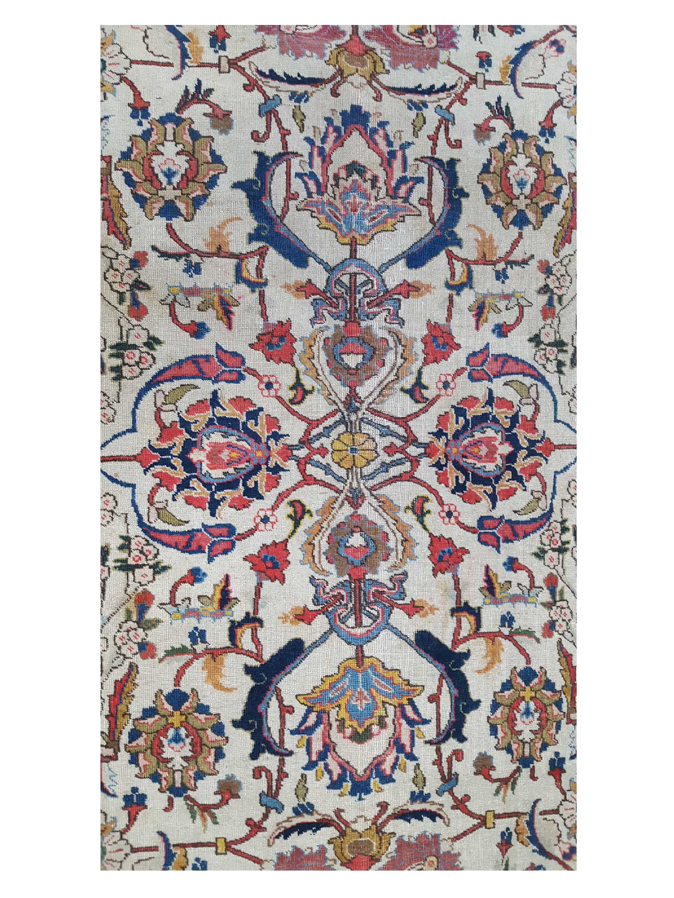 Antique Tabriz Ivory 7x11 - Image 5 of 6