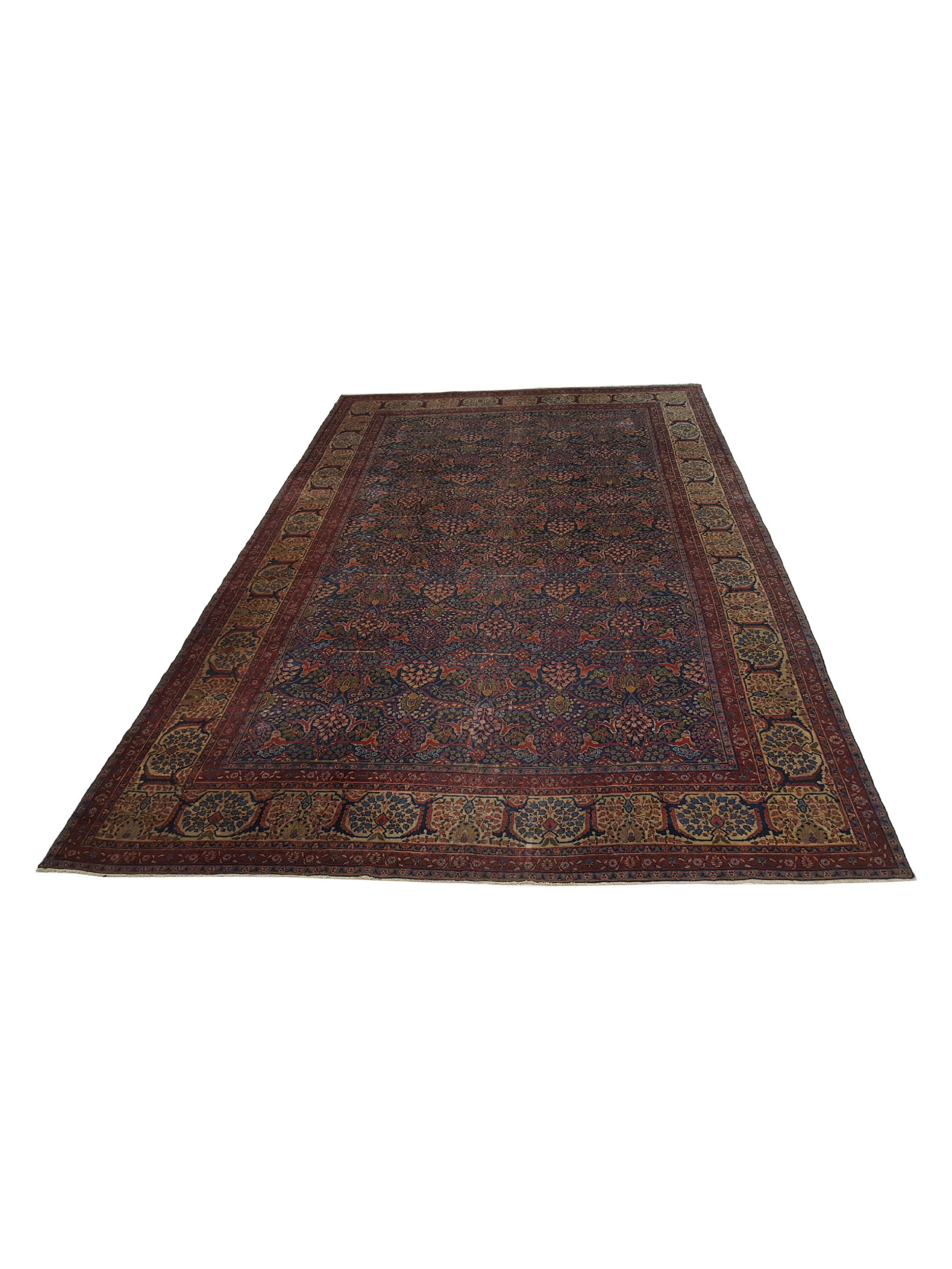 Antique Tabriz Blue 11x18 - Image 2 of 8
