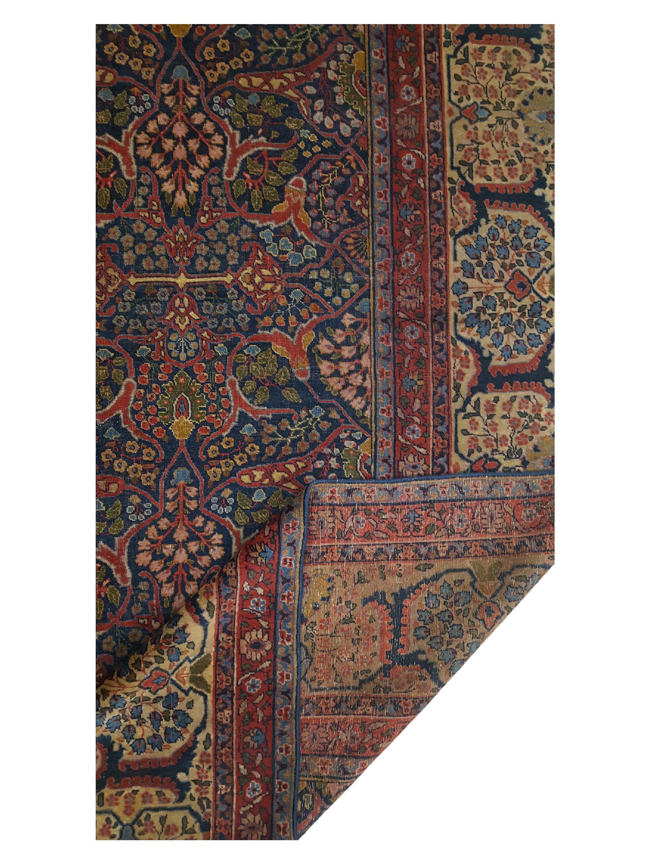 Antique Tabriz Blue 11x18 - Image 3 of 8