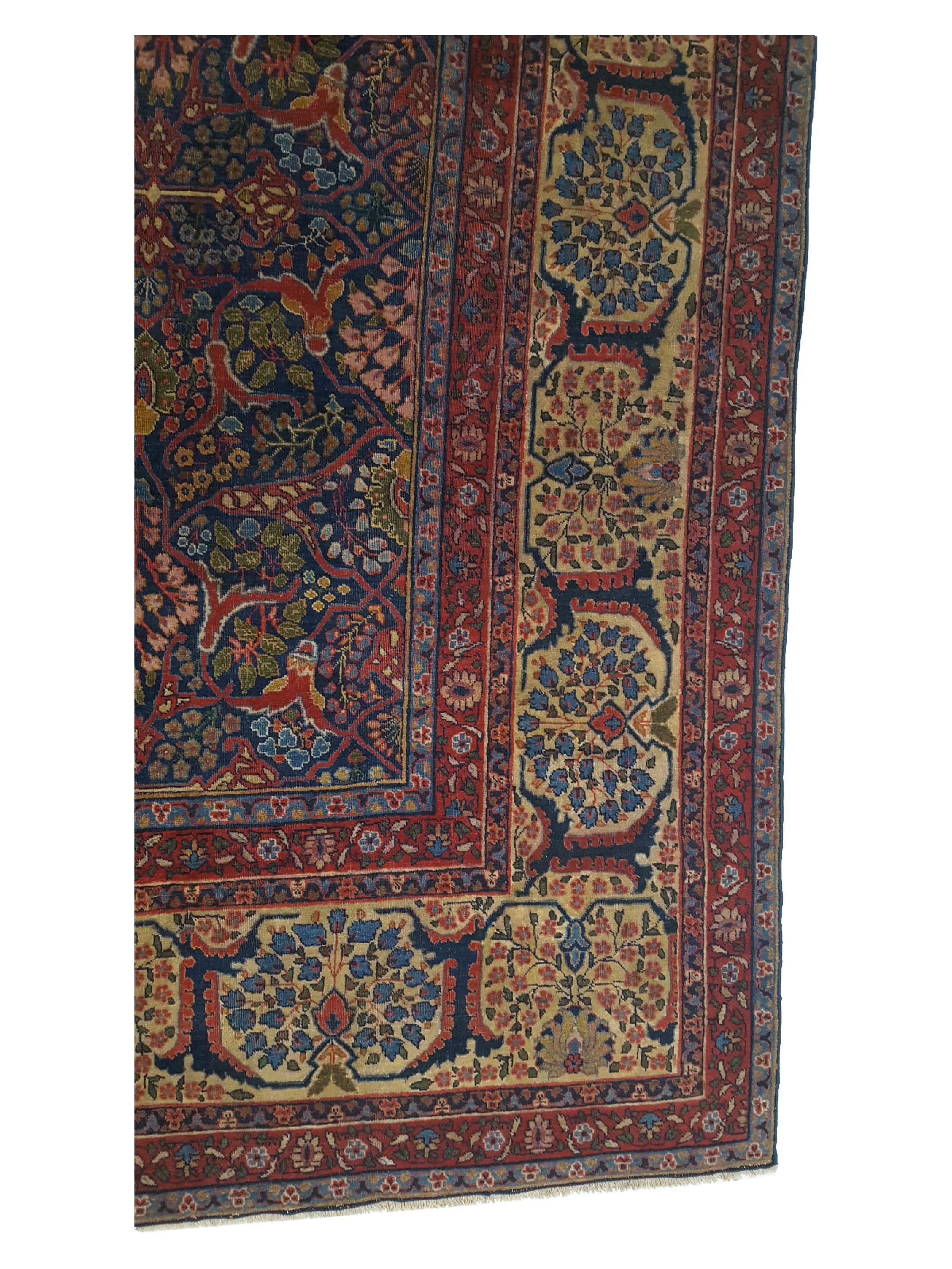 Antique Tabriz Blue 11x18 - Image 4 of 8