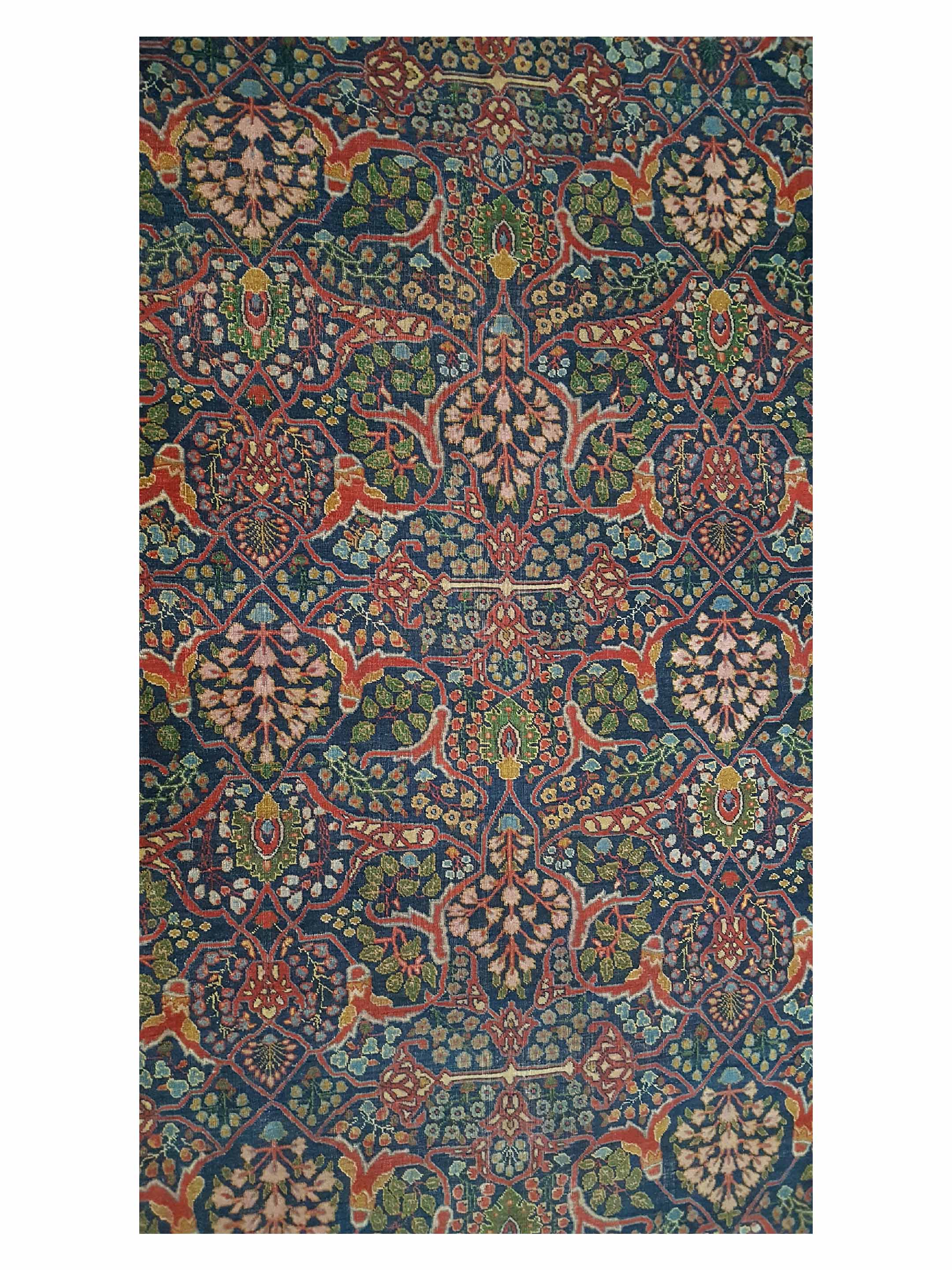 Antique Tabriz Blue 11x18 - Image 5 of 8