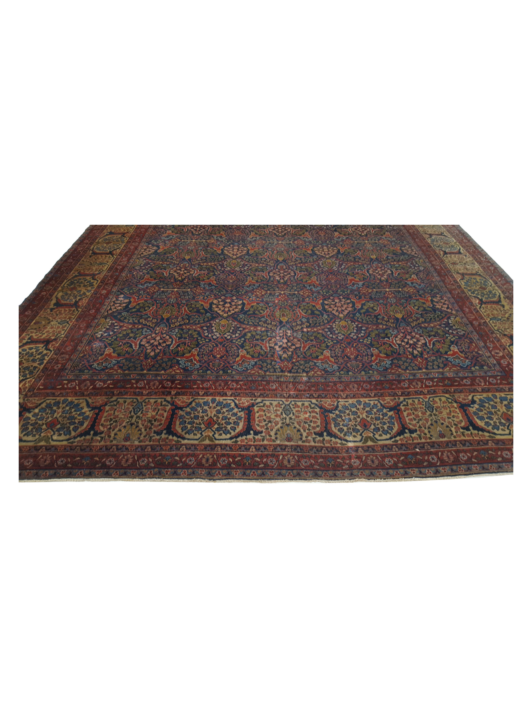 Antique Tabriz Blue 11x18 - Image 6 of 8