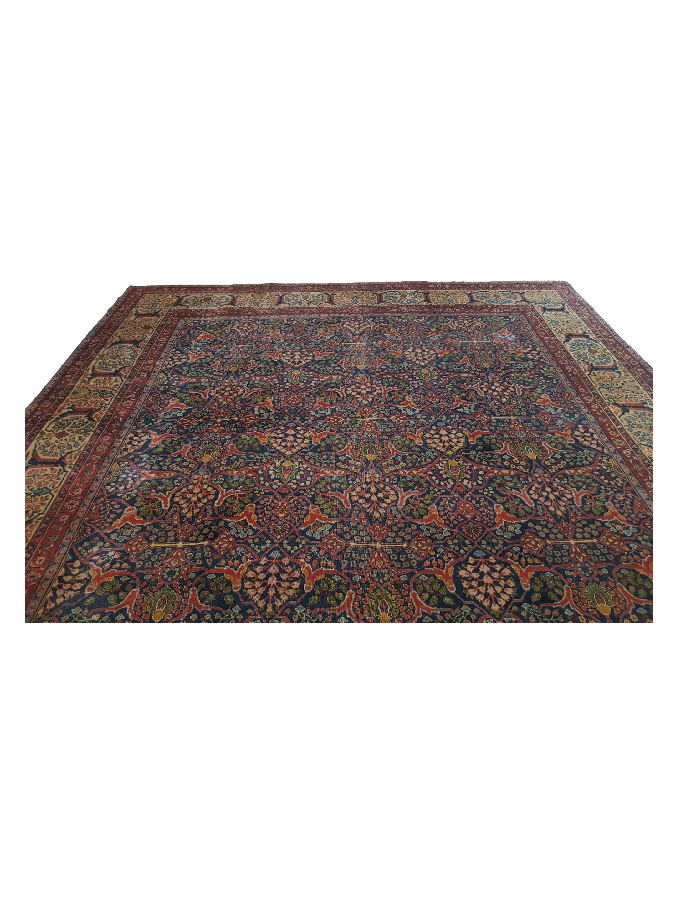 Antique Tabriz Blue 11x18 - Image 7 of 8