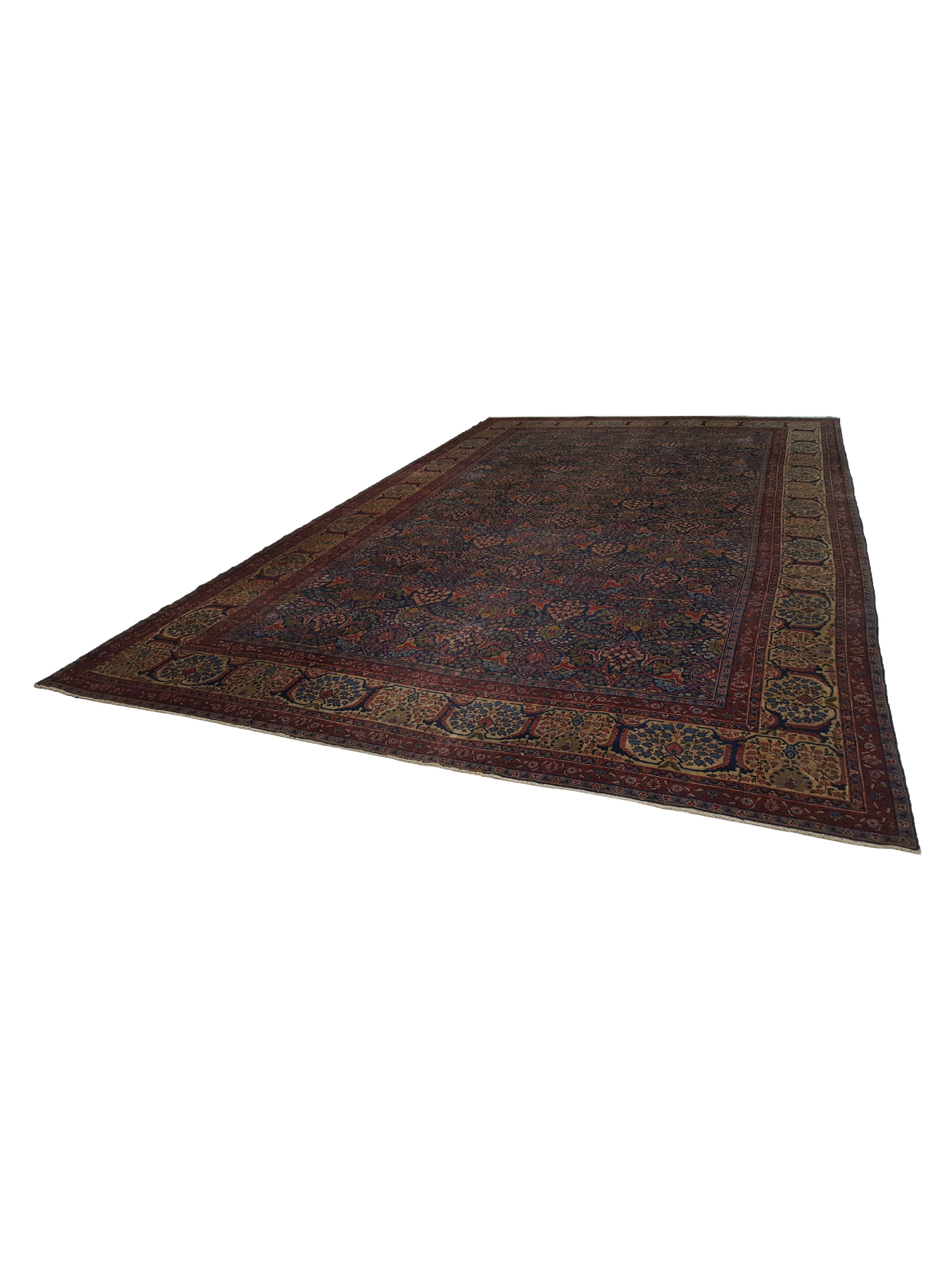 Antique Tabriz Blue 11x18 - Image 8 of 8