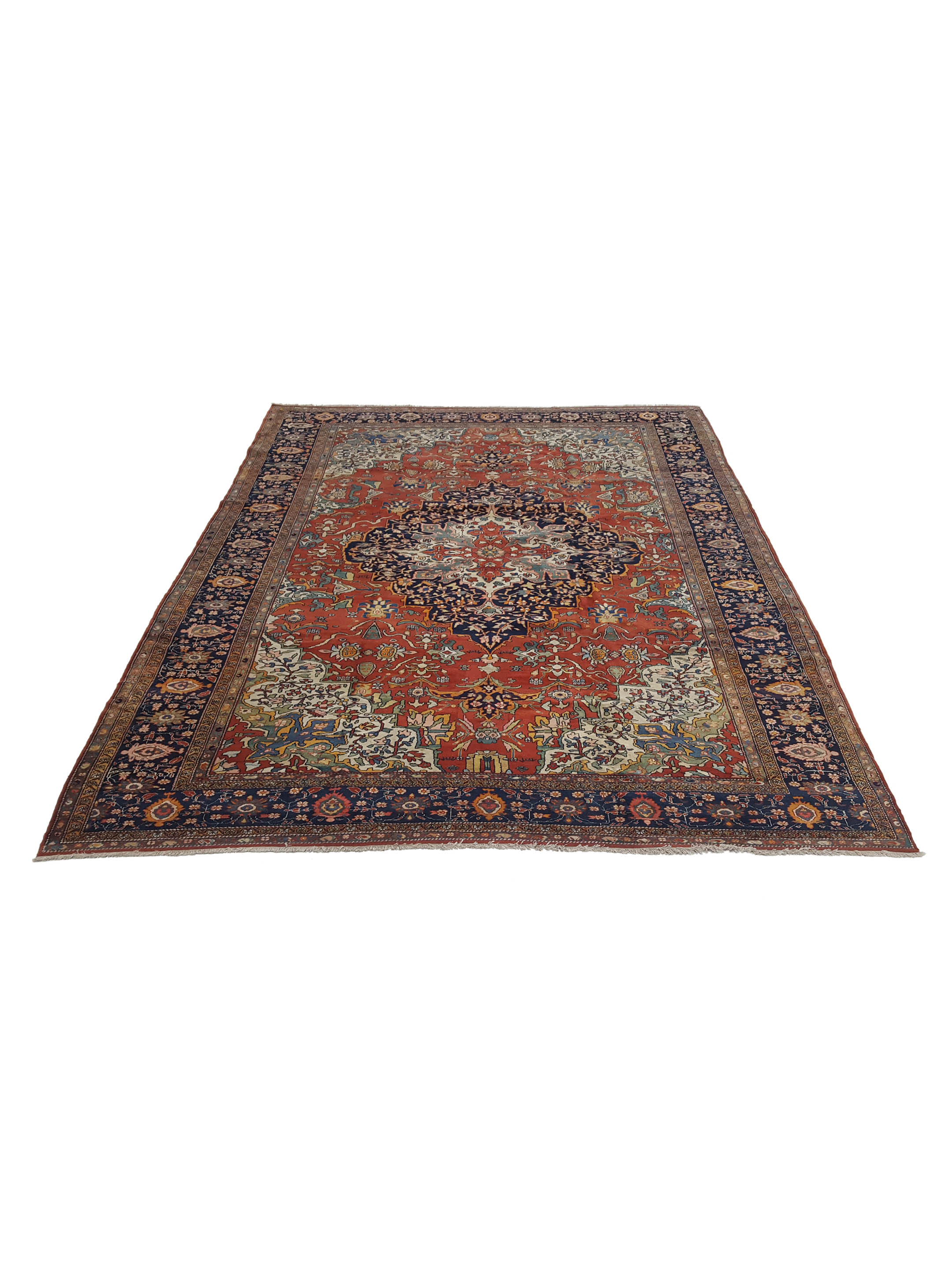 Antique Sarouk Farahan Rust 9x12 - Image 2 of 5