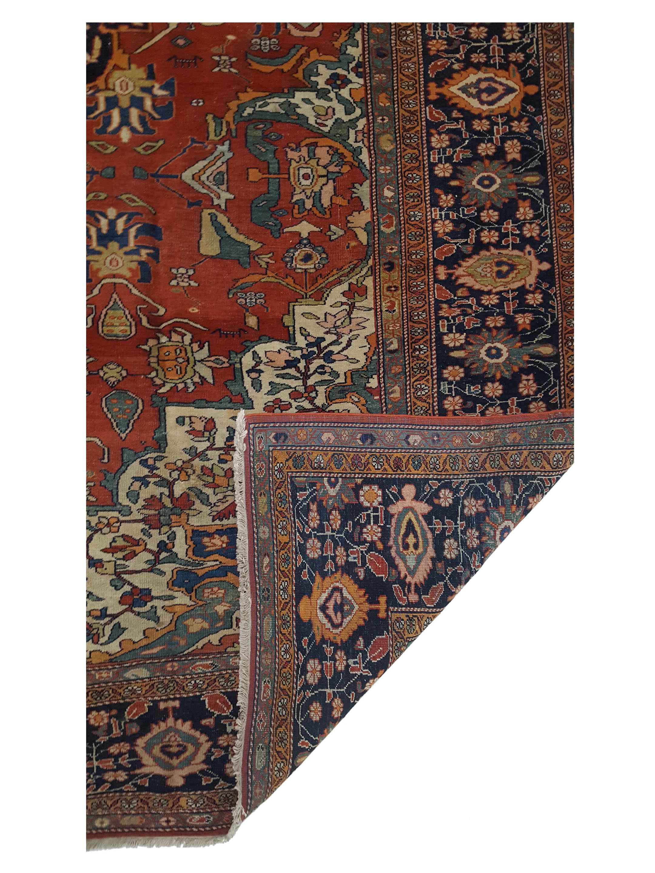 Antique Sarouk Farahan Rust 9x12 - Image 3 of 5
