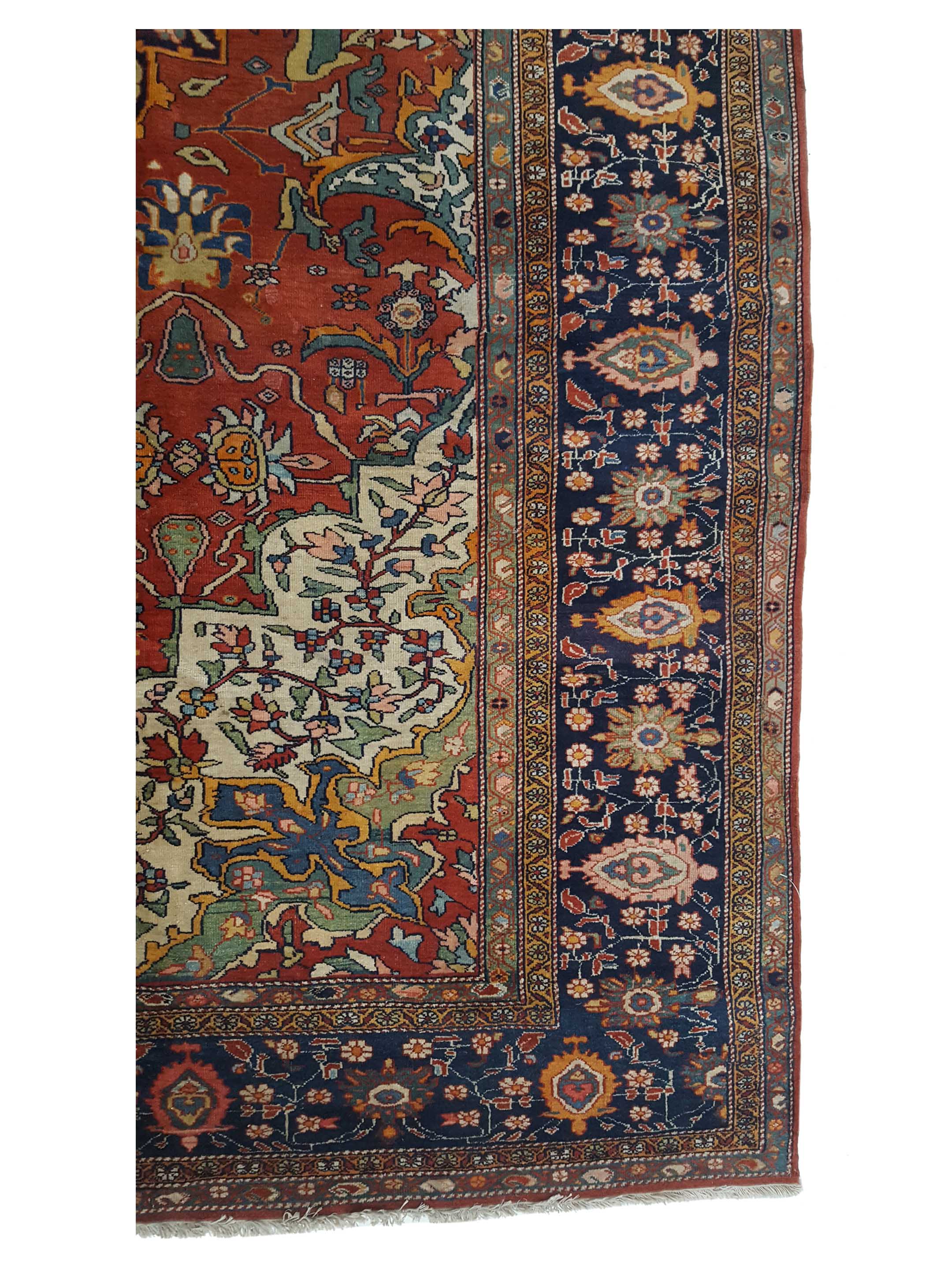 Antique Sarouk Farahan Rust 9x12 - Image 4 of 5