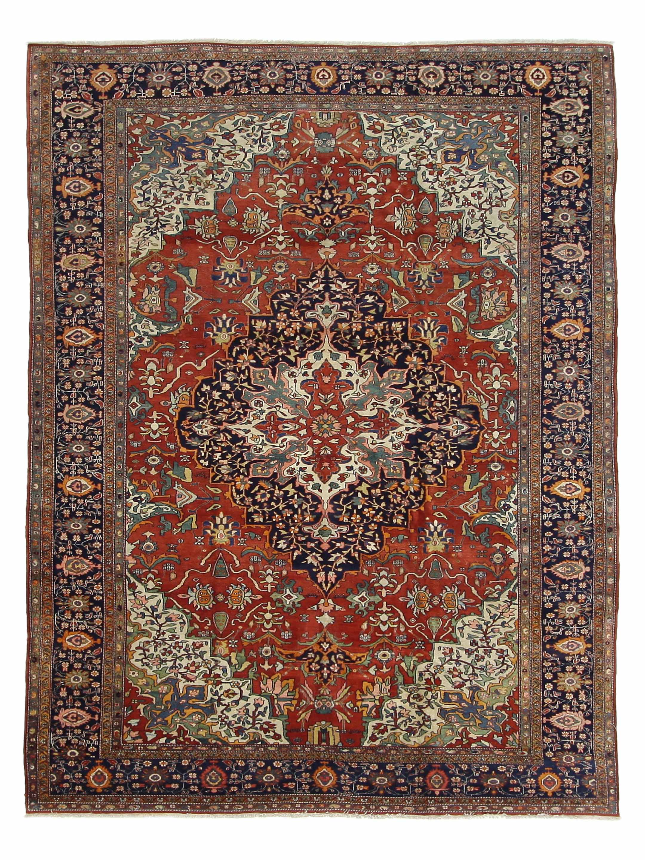 Antique Sarouk Farahan Rust 9x12