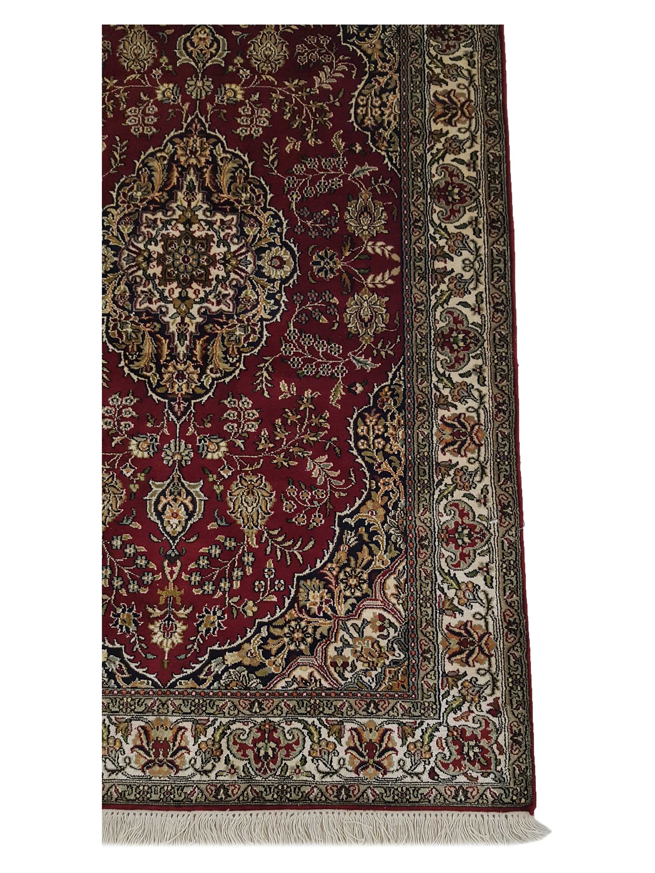 Kashmir Silk Hand Knotted Burgundy 3x5 - Image 4 of 6
